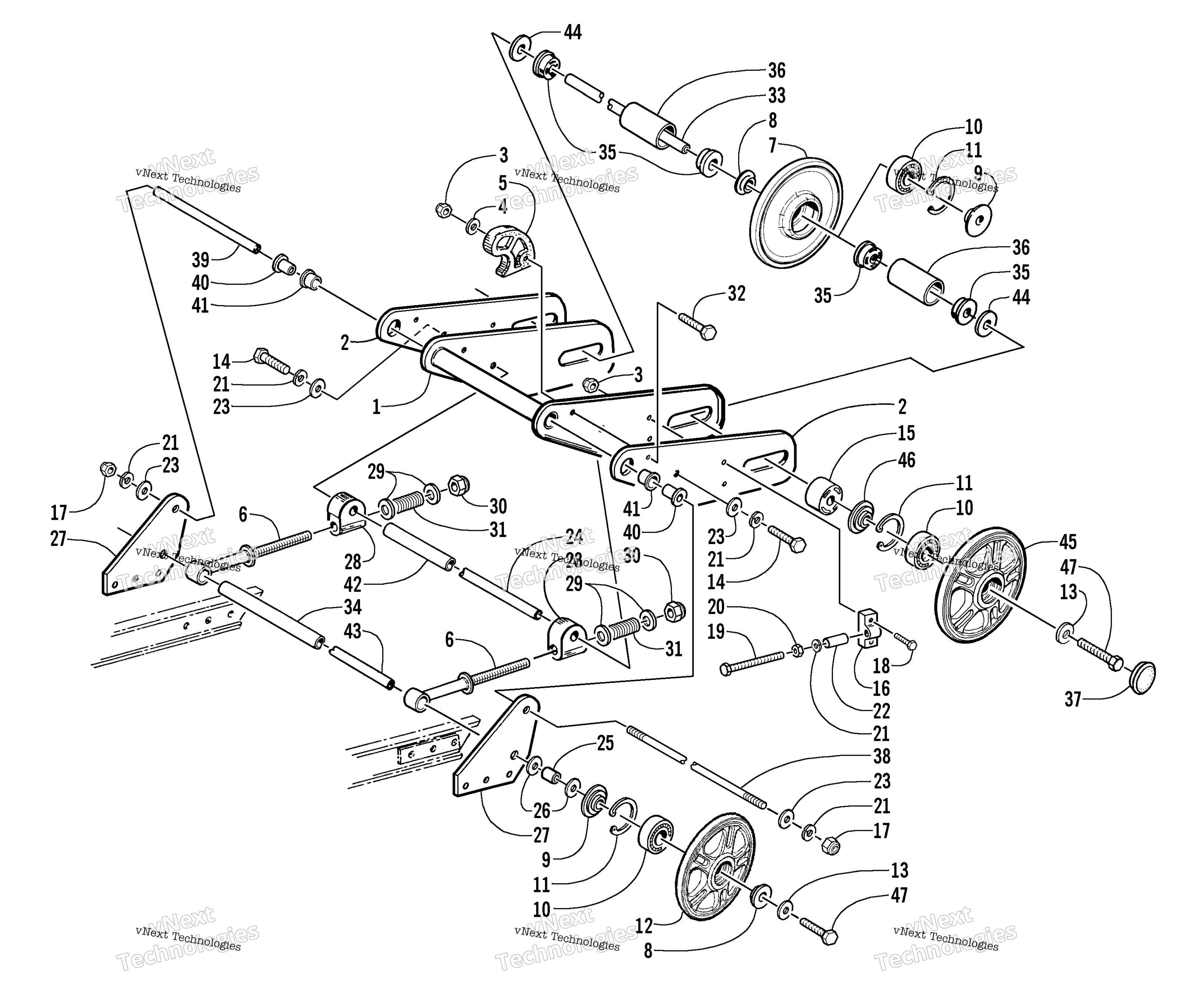 Articulating Skid рама узел