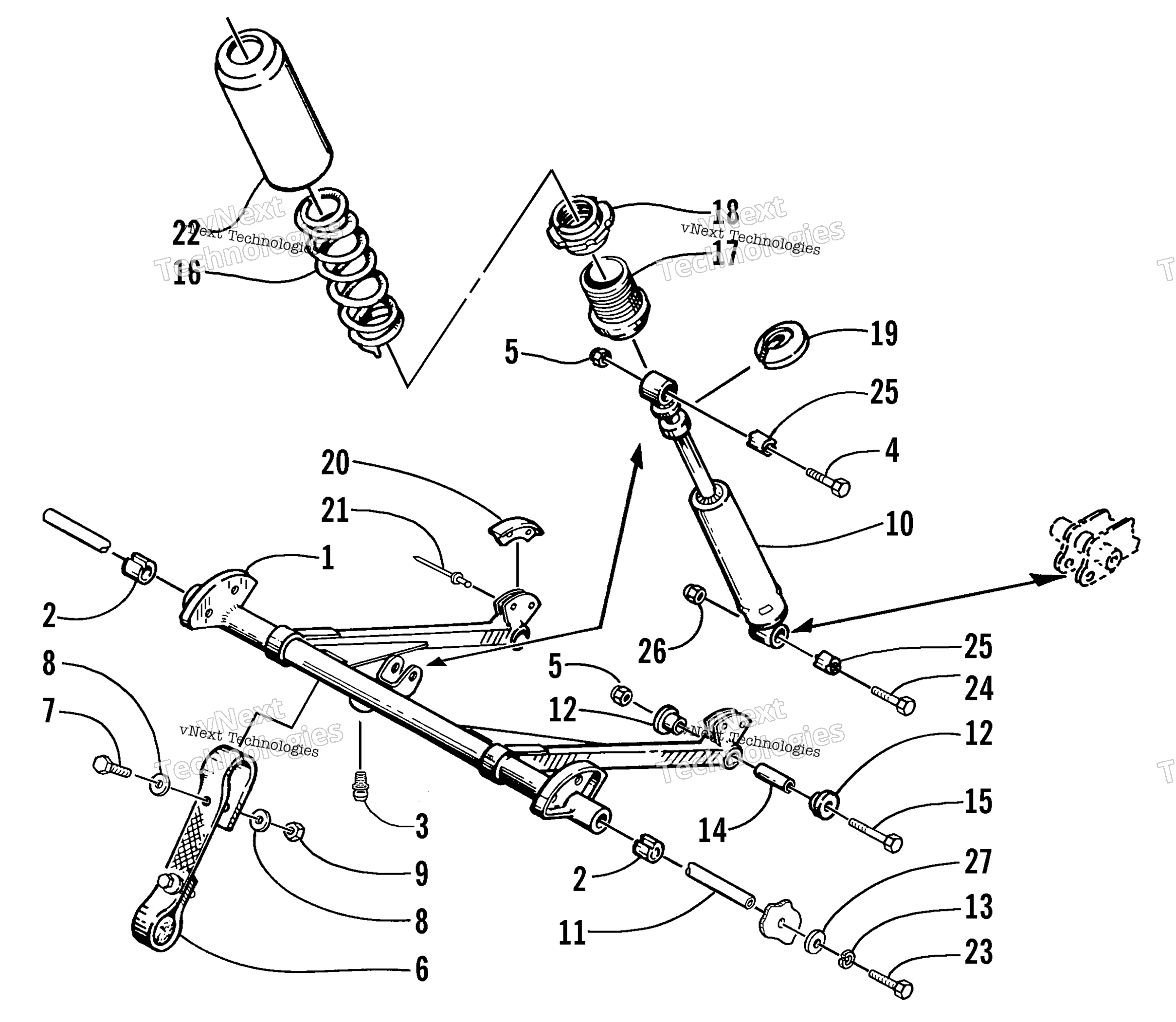 Задняя часть Suspension Front Arm Assembly