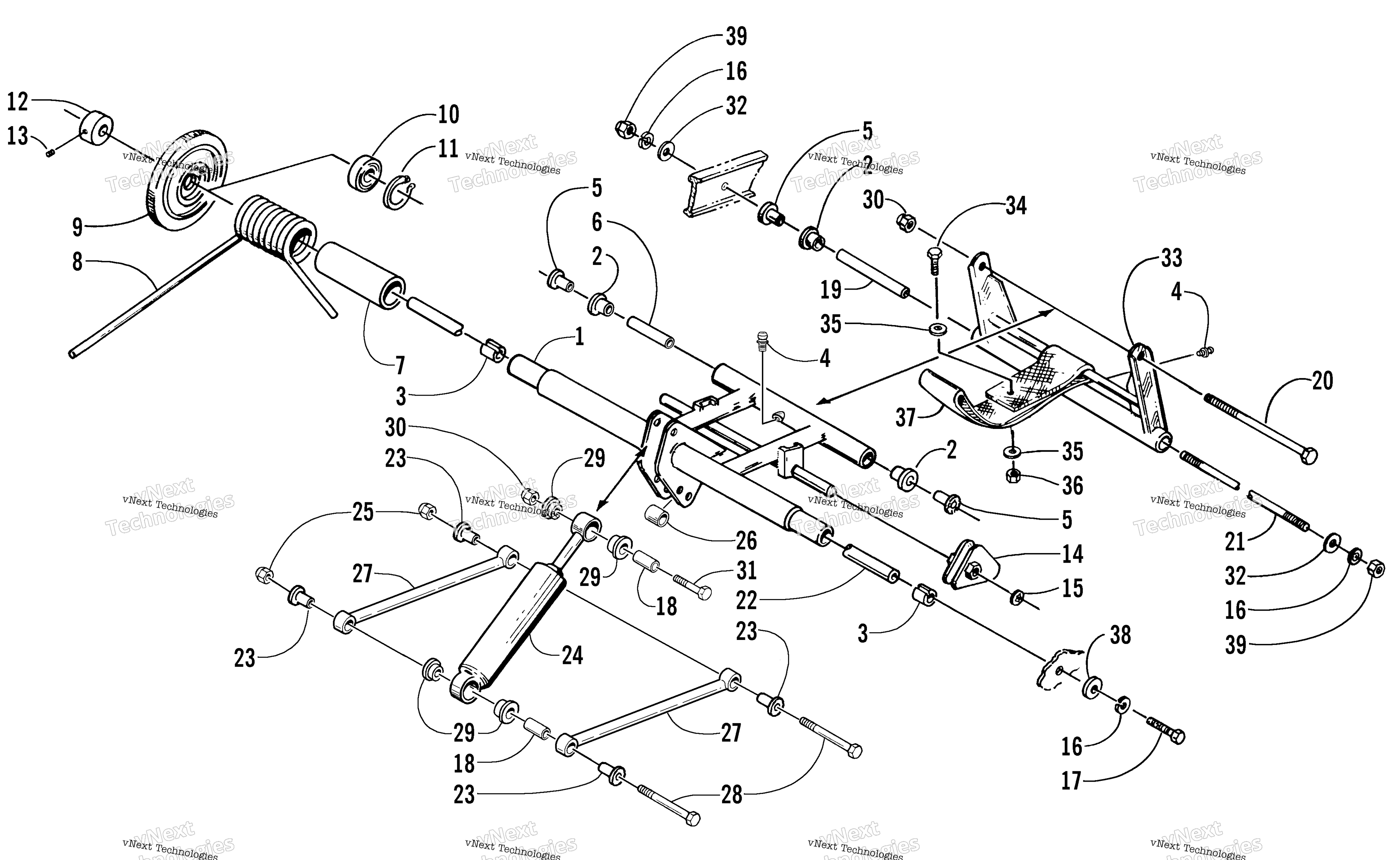 Задняя часть Suspension Rear Arm Assembly