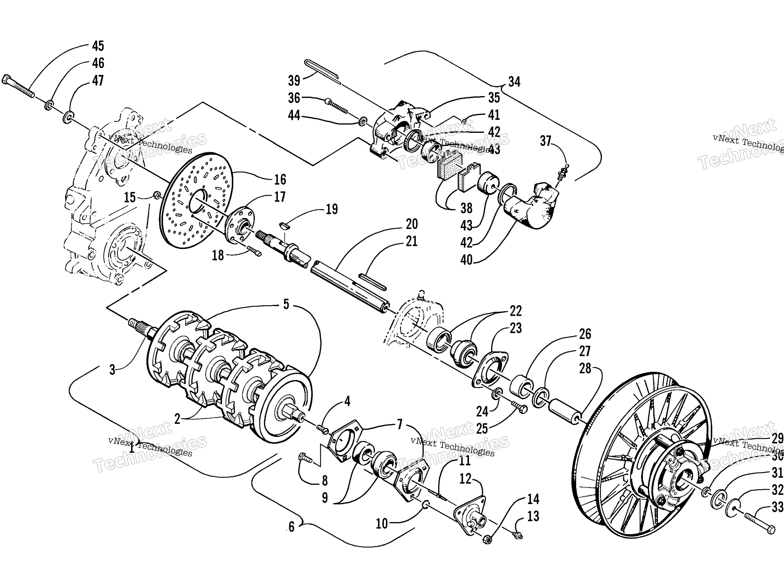 Привод Train Shafts And Brake Assemblies
