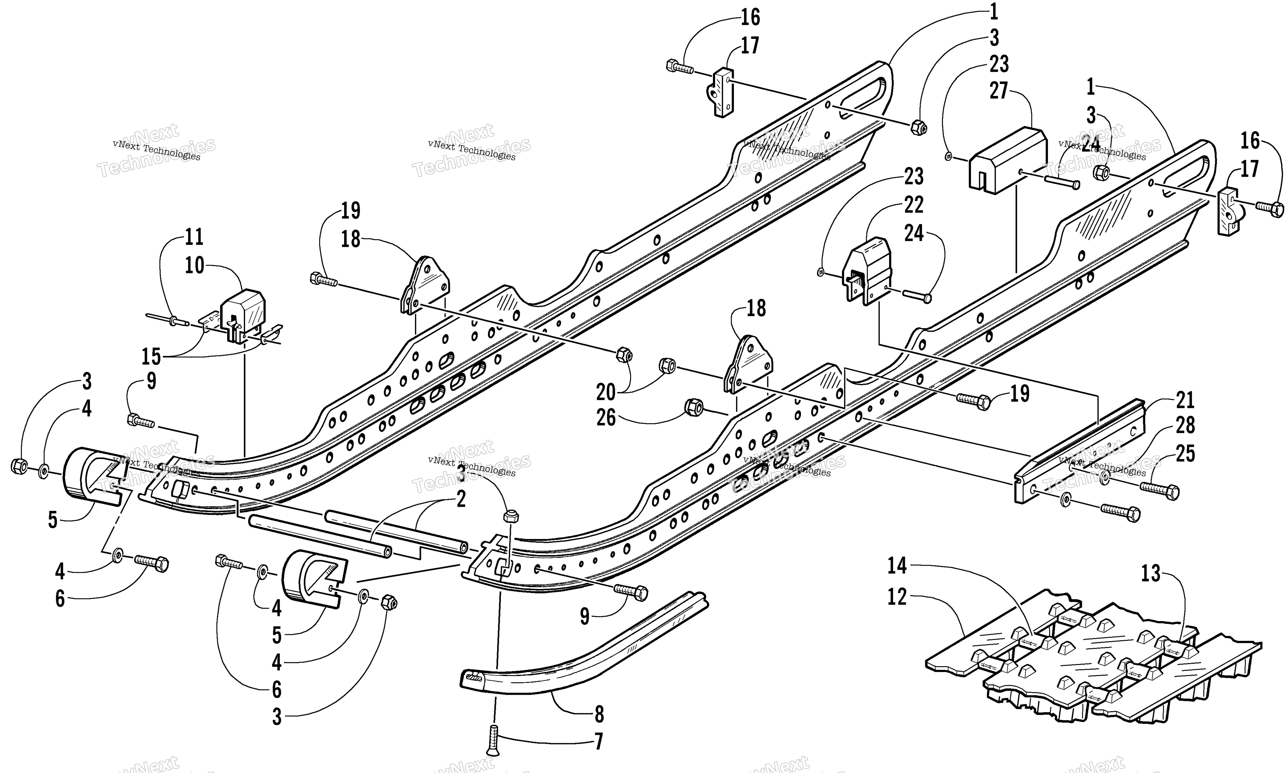 Slide Rail и Track узел