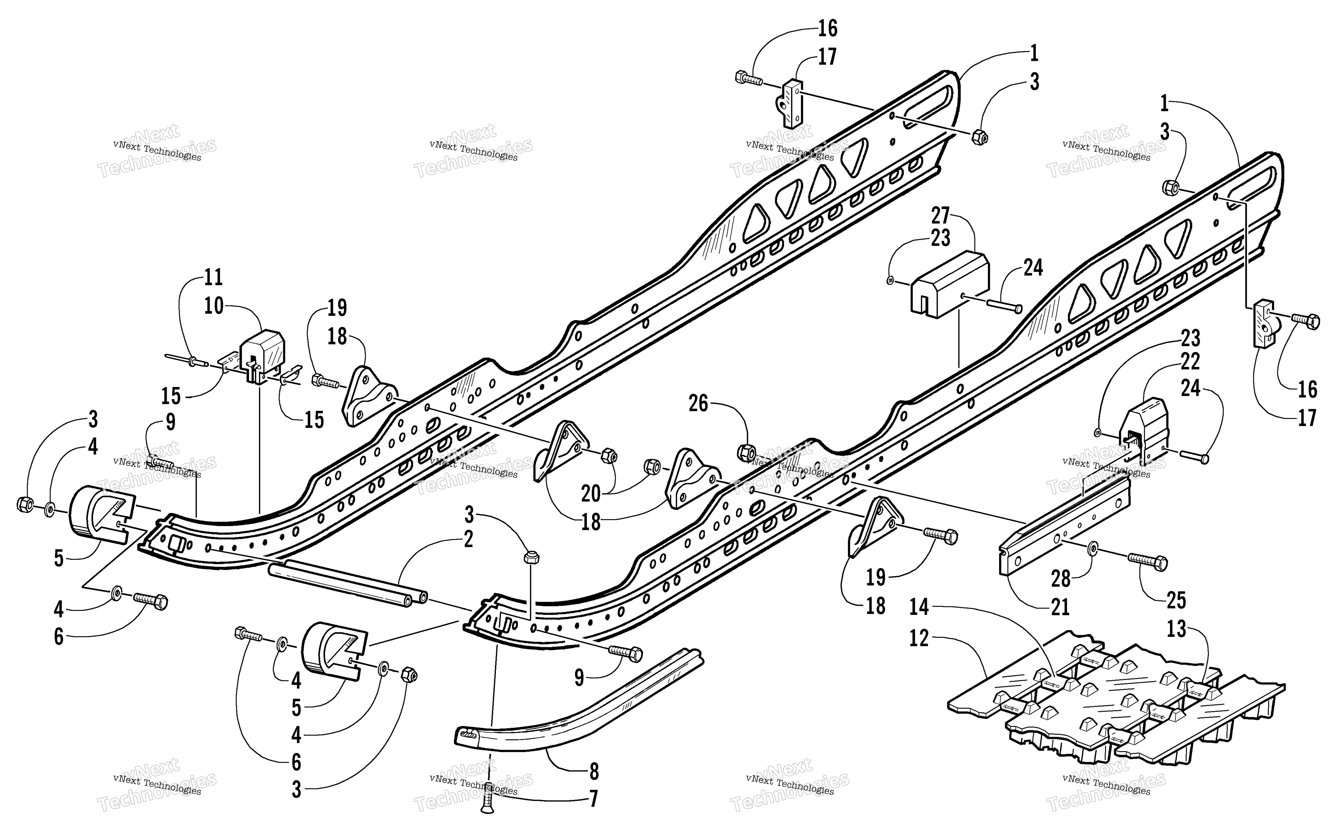 Slide Rail и Track узел (Le 151 / International)