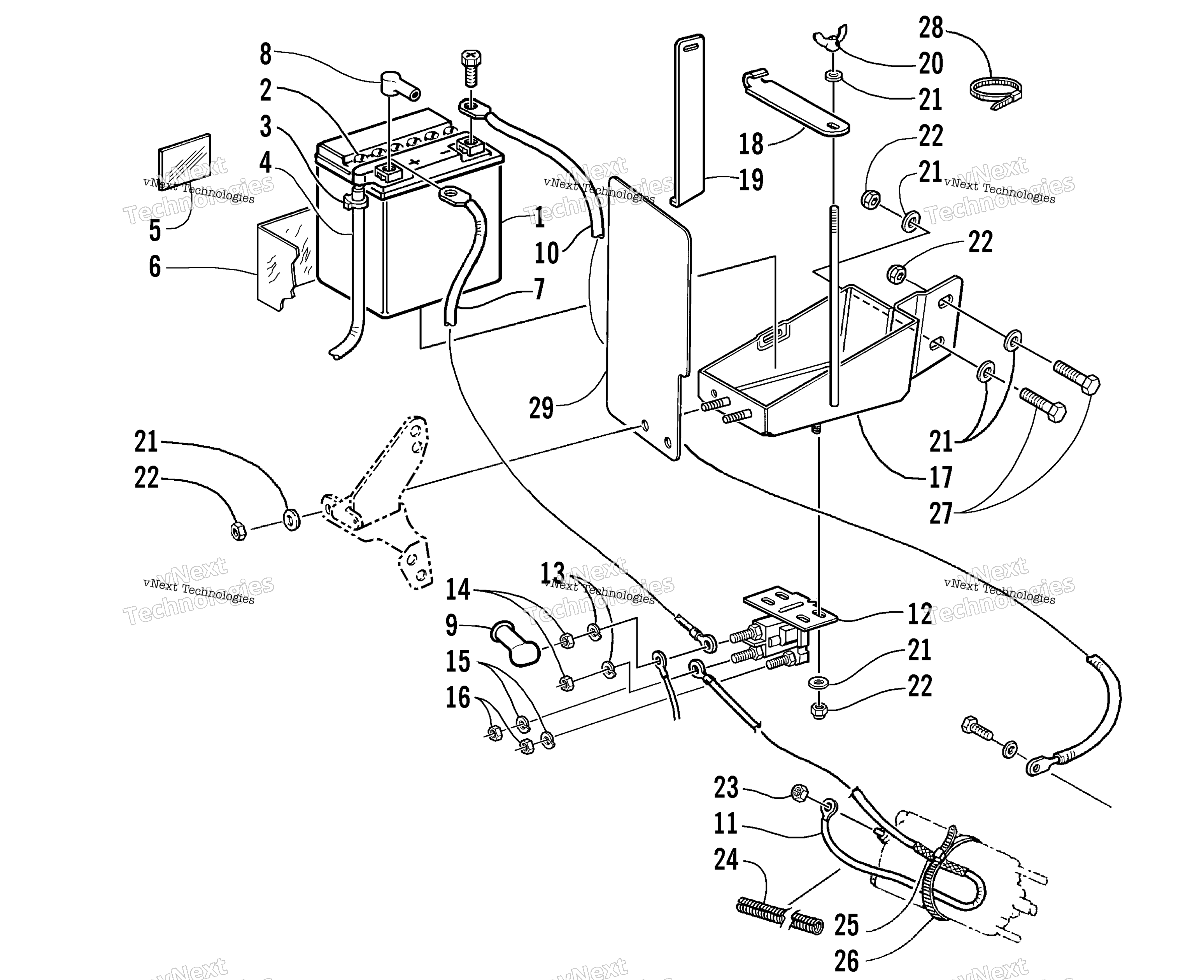 Battery, Solenoid, и Cables