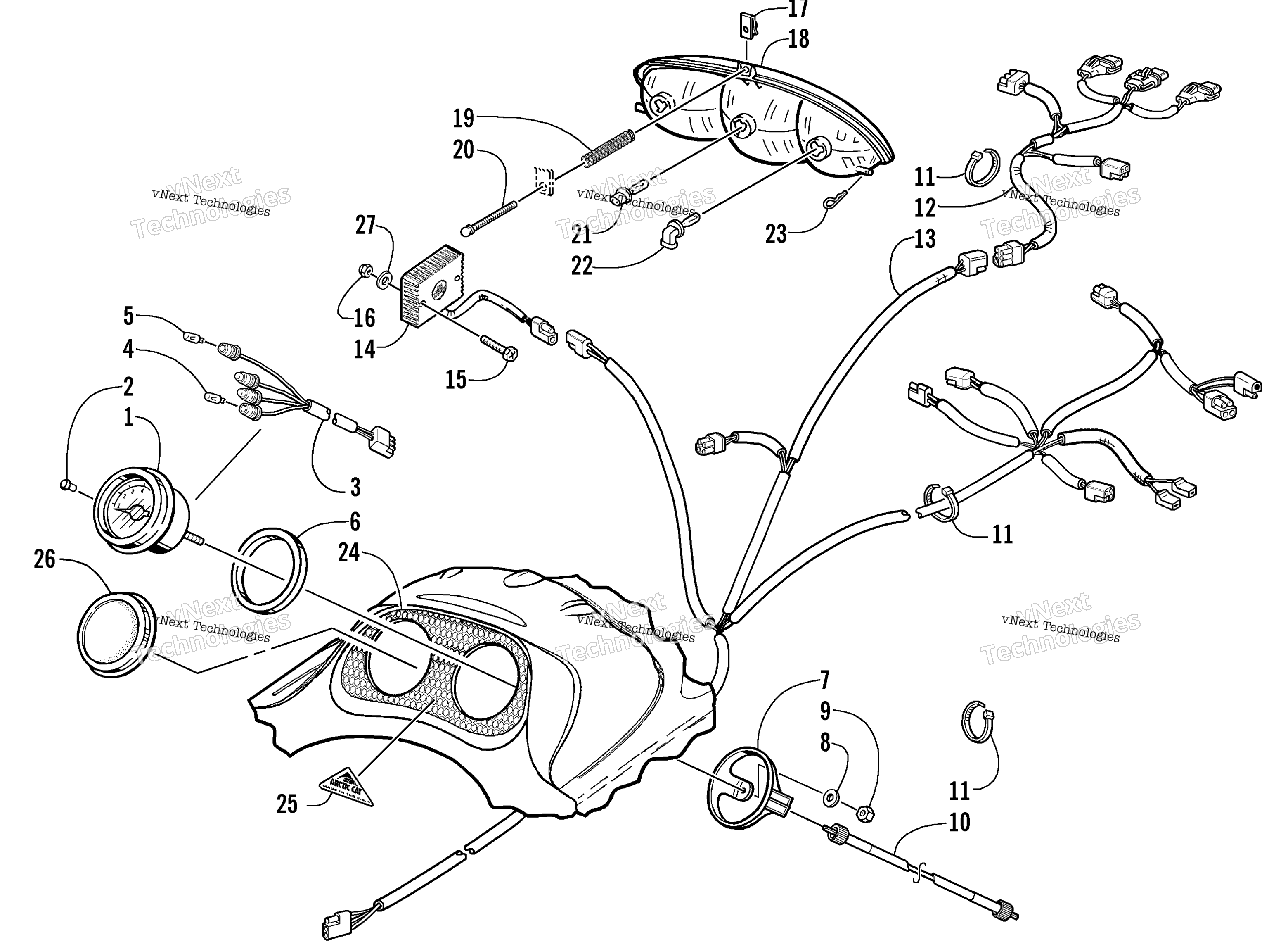Headlight, Instruments, и Wiring Assemblies