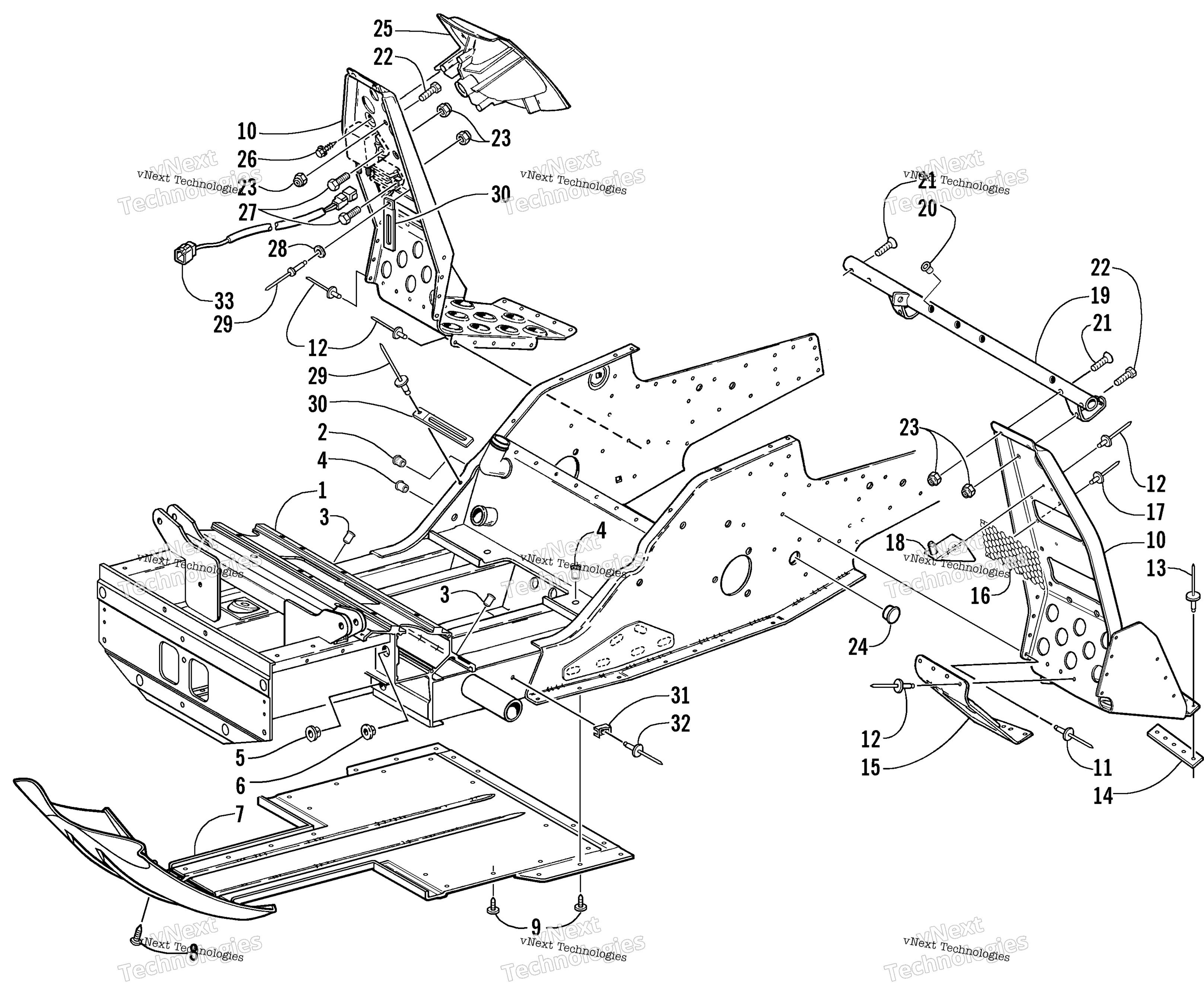 Передняя часть Frame And Footrest Assembly