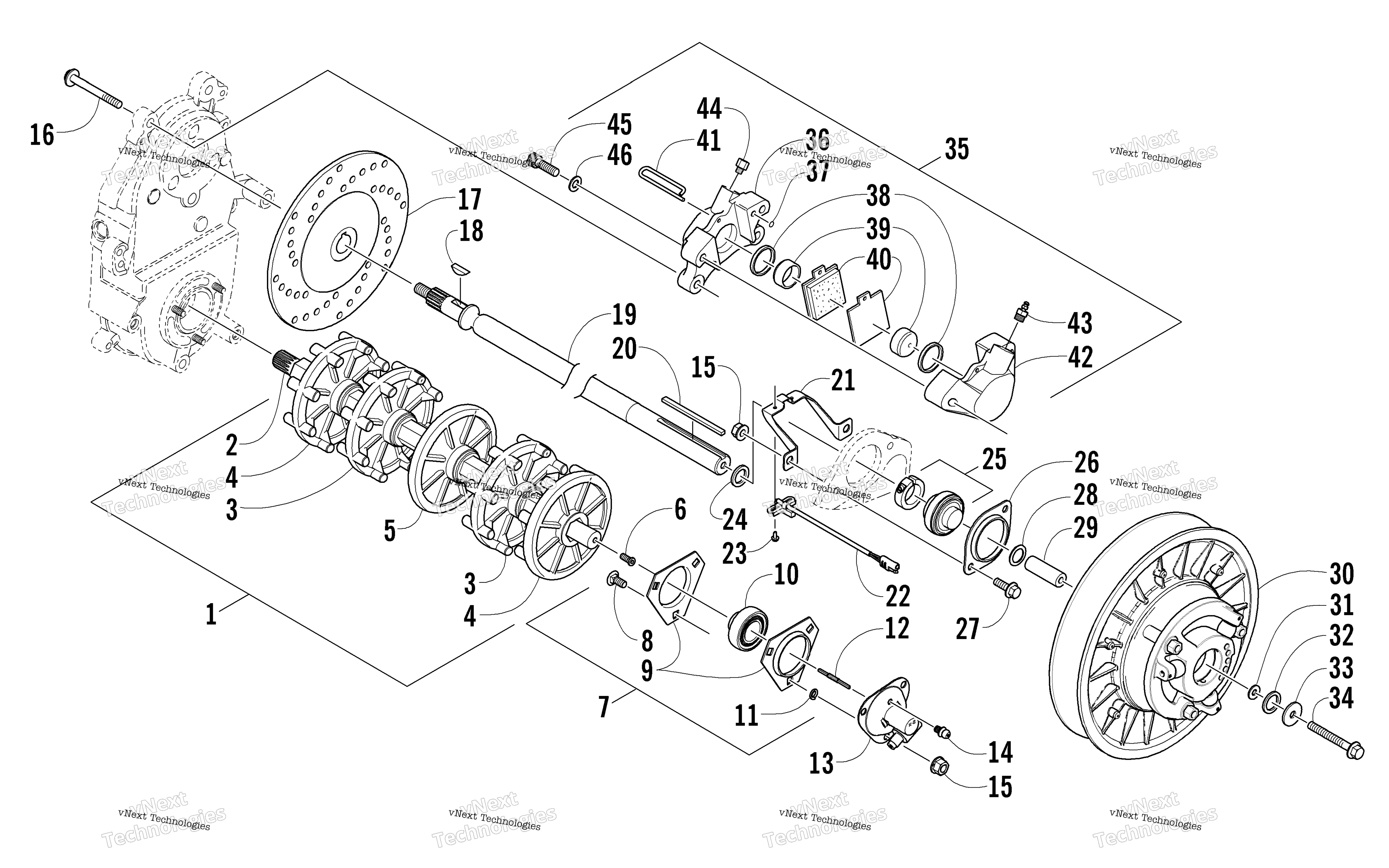 Привод Train Shafts And Brake Assemblies