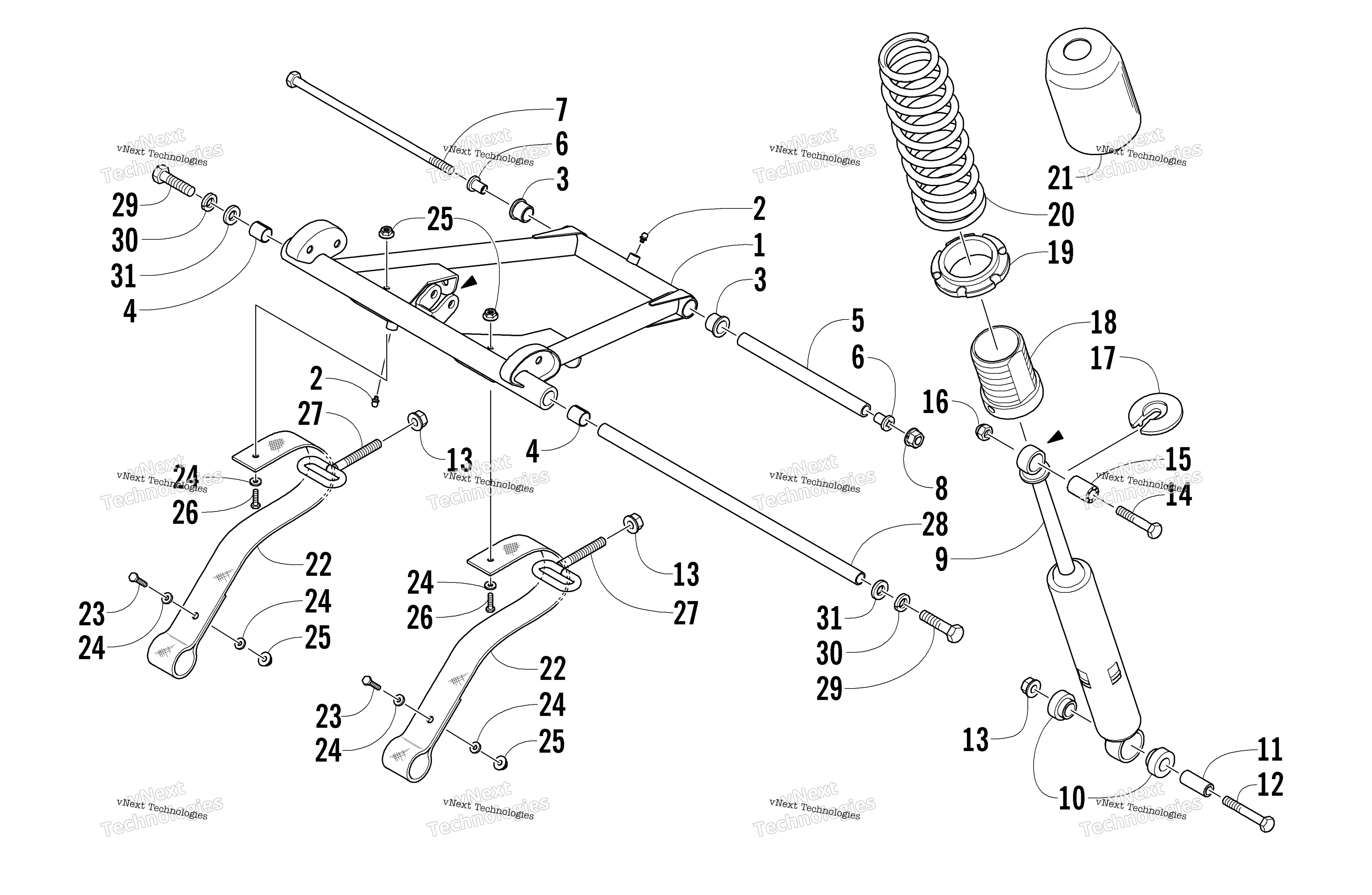 Задняя часть Suspension Front Arm Assembly