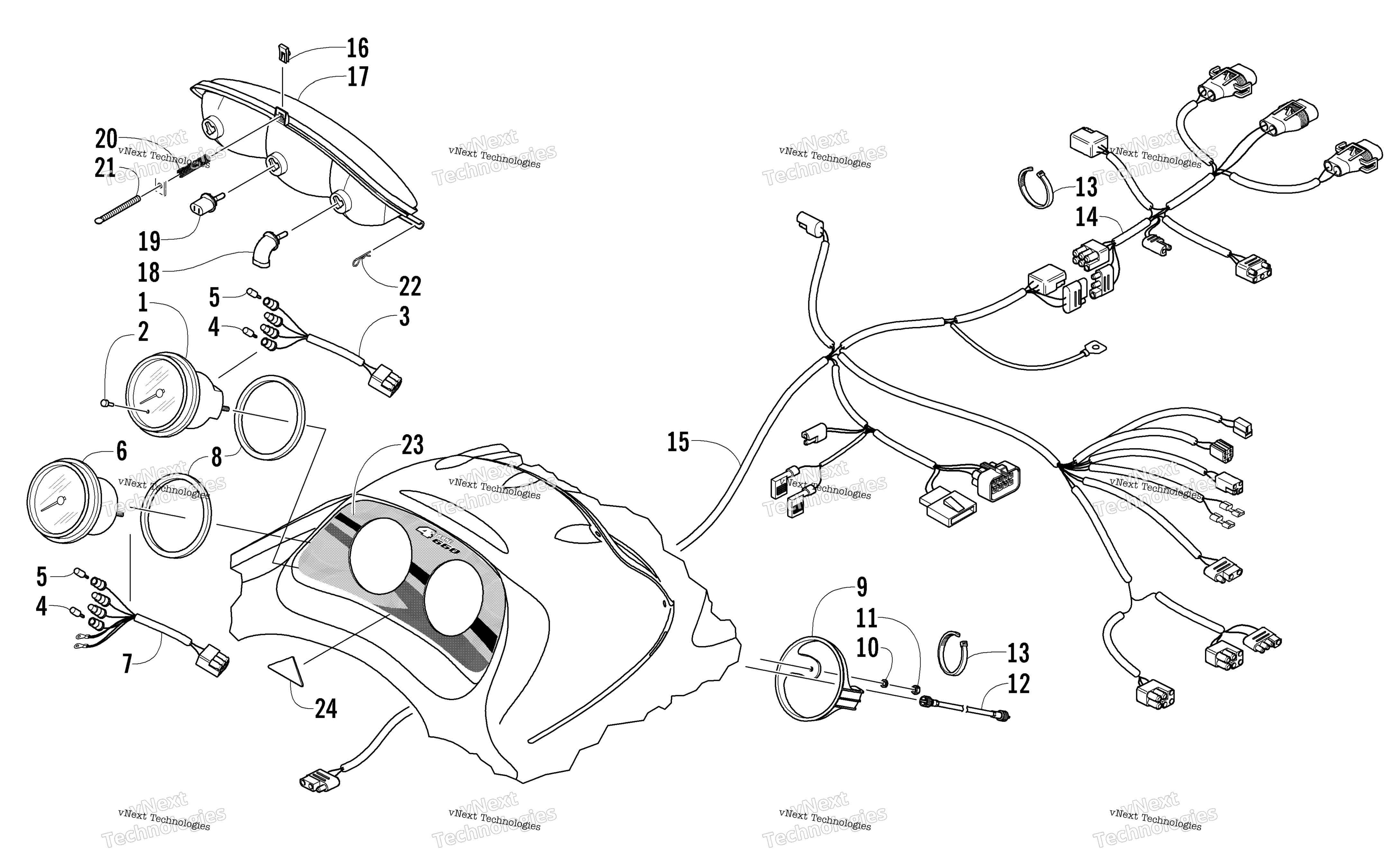 Headlight, Instruments, и Wiring Assemblies