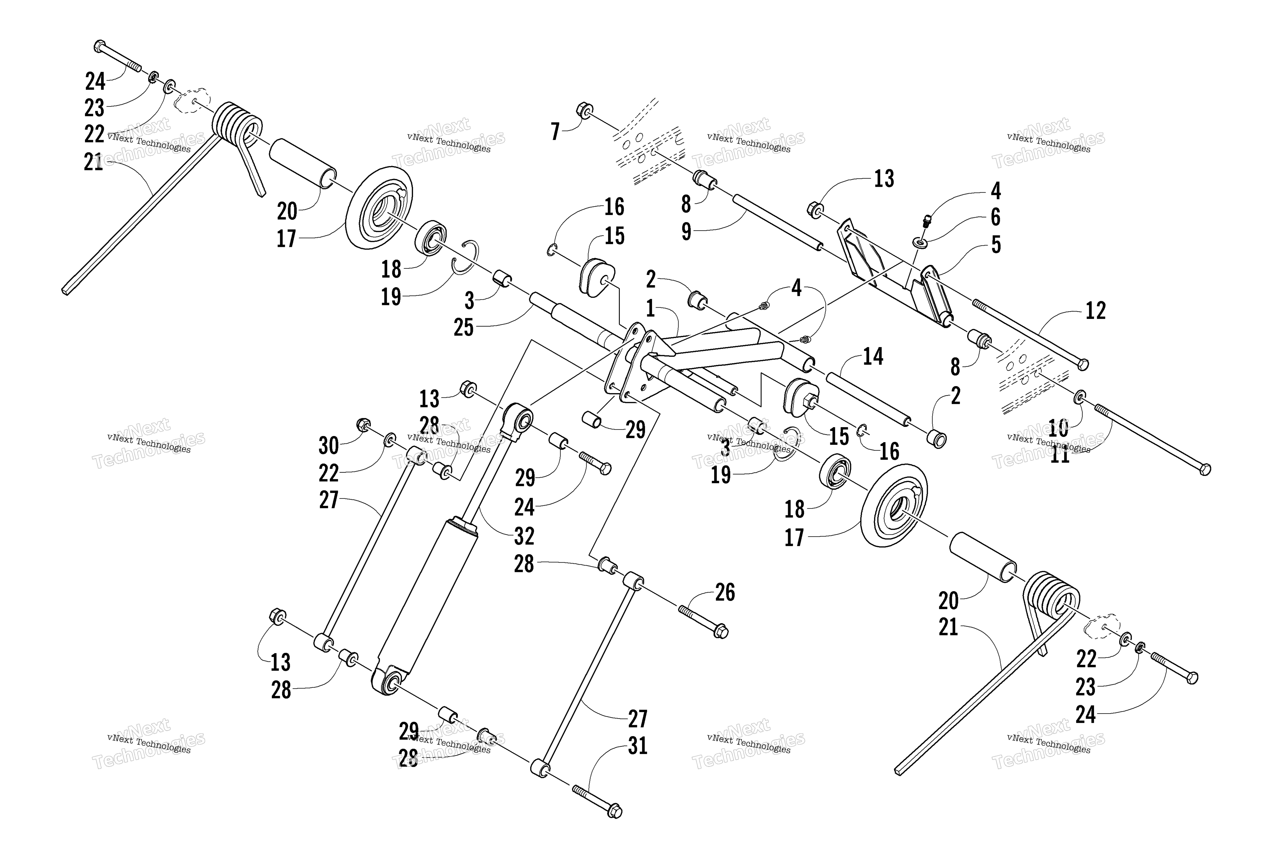 Задняя часть Suspension Rear Arm Assembly