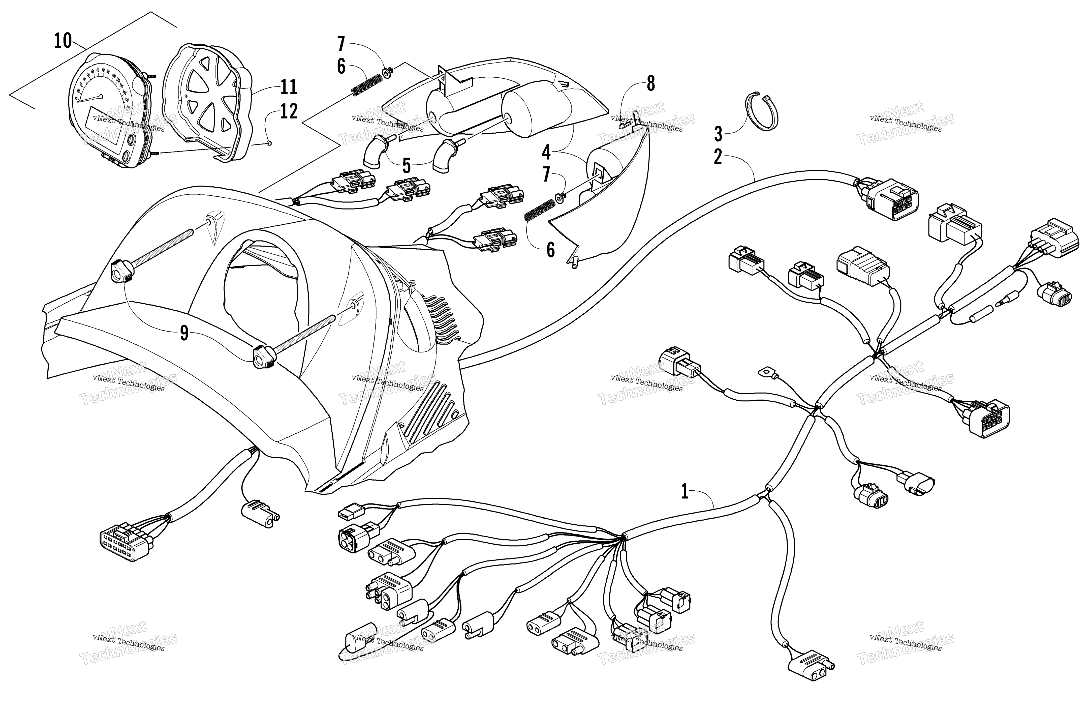 Headlight, Instruments, и Wiring Assemblies