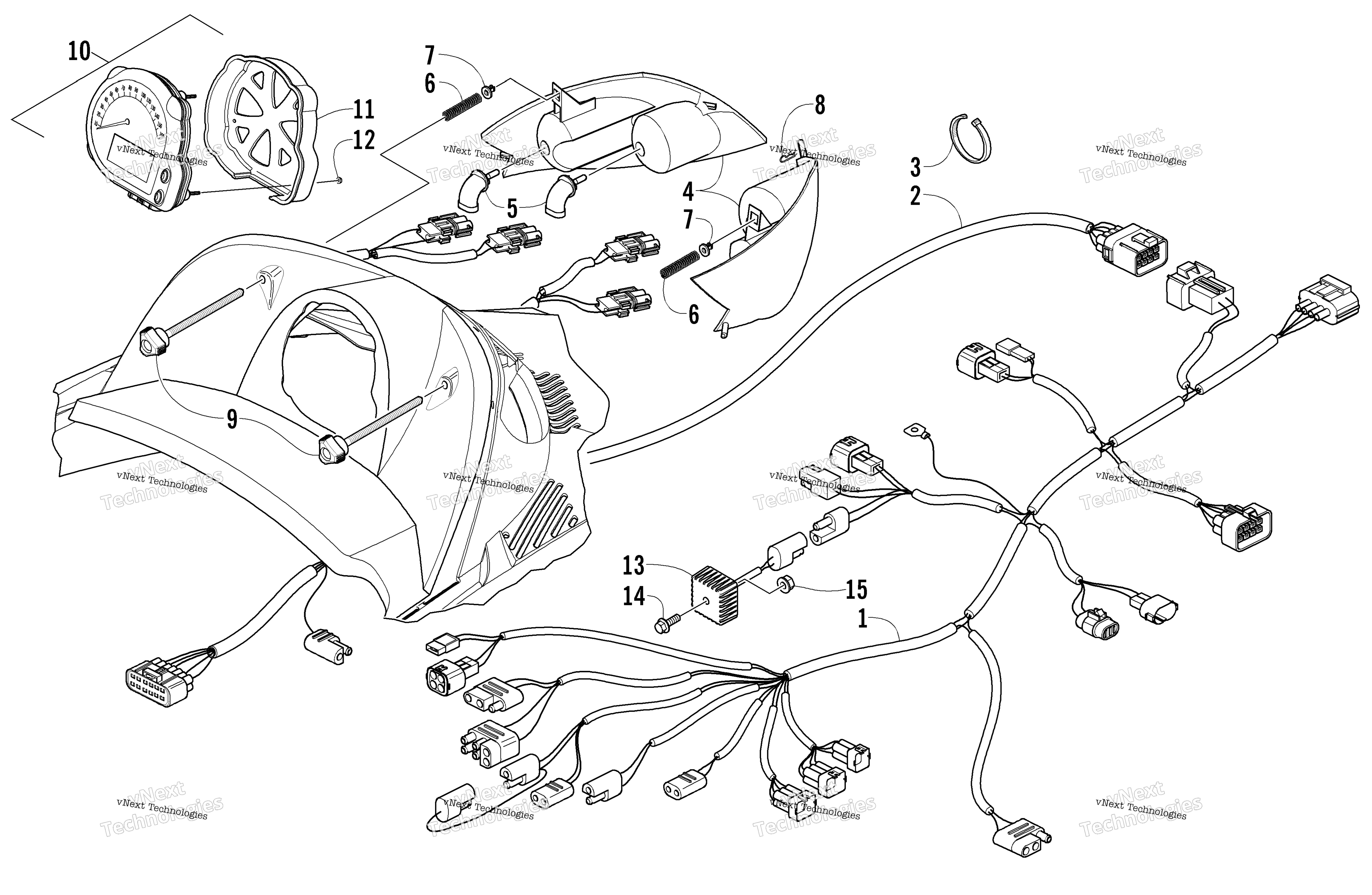 Headlight, Instruments, и Wiring Assemblies