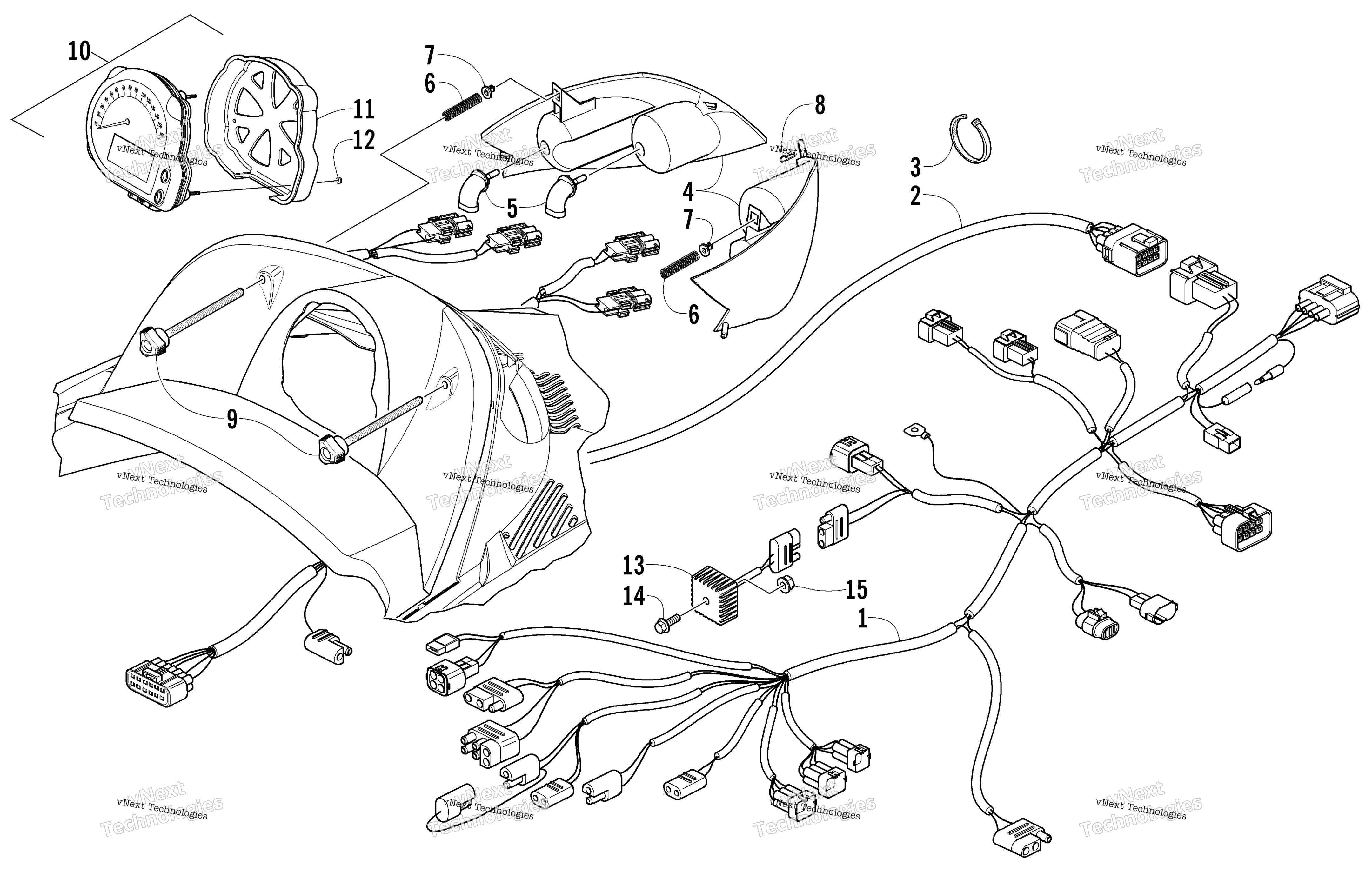 Headlight, Instruments, и Wiring Assemblies