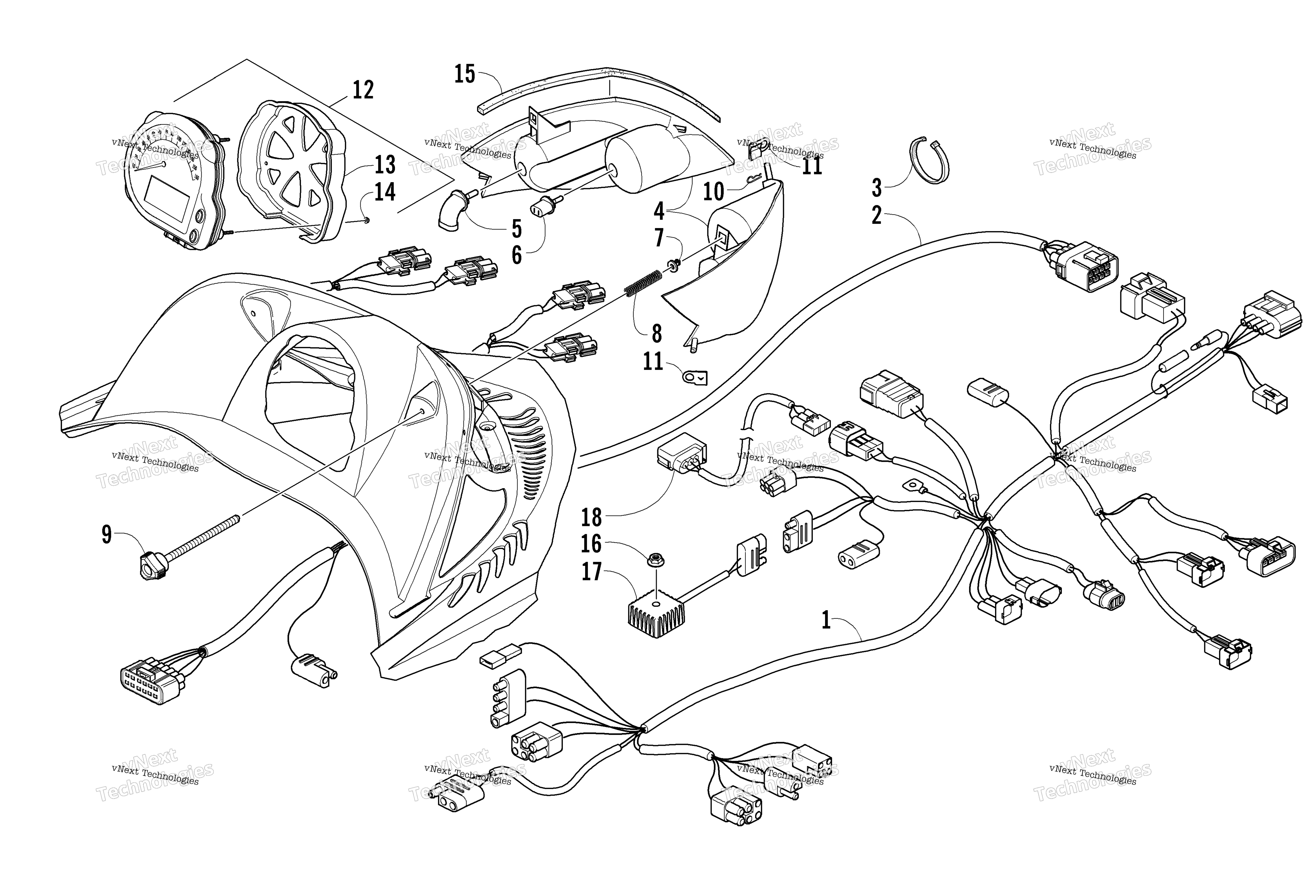 Headlight, Instruments, и Wiring Assemblies