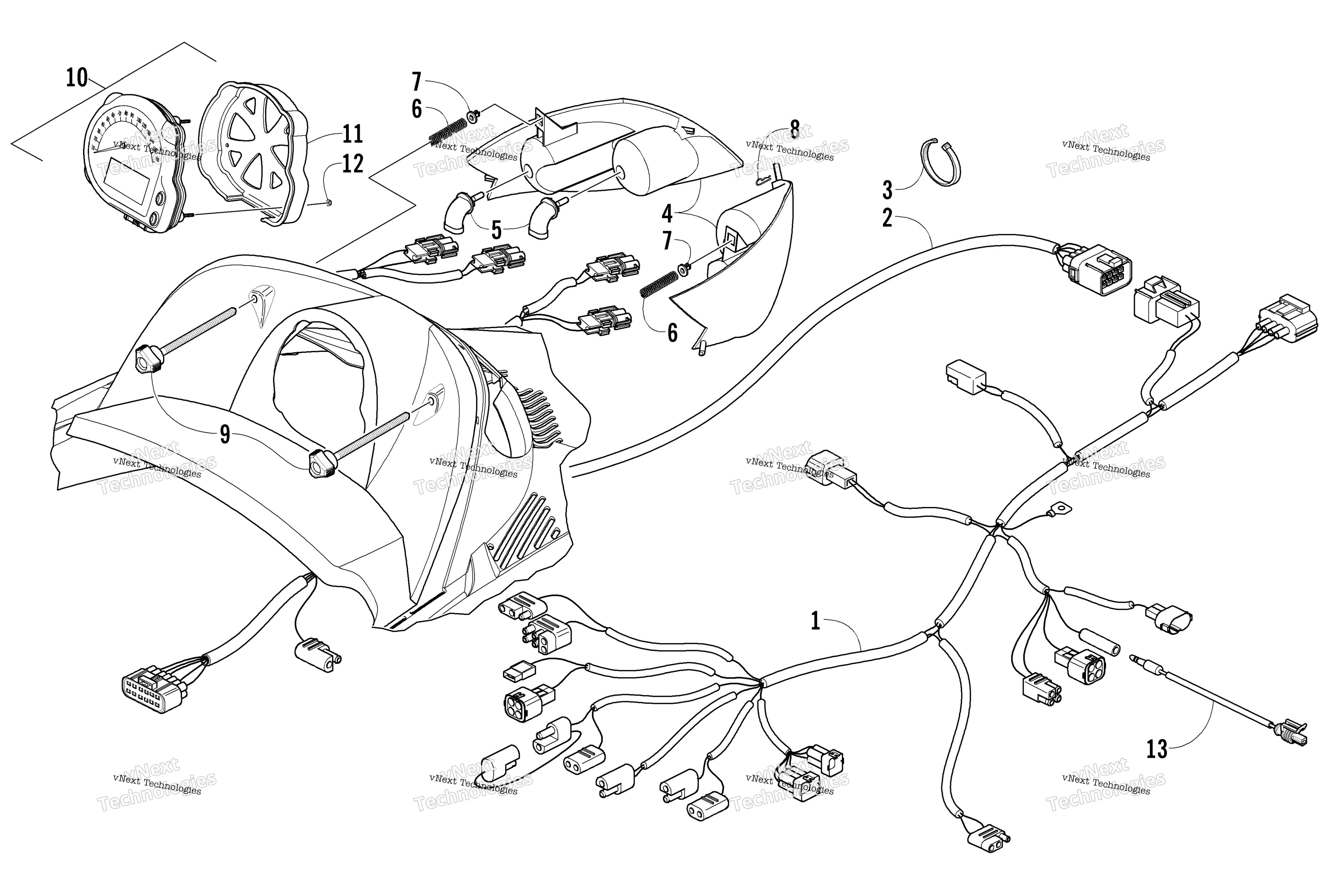 Headlight, Instruments, и Wiring Assemblies