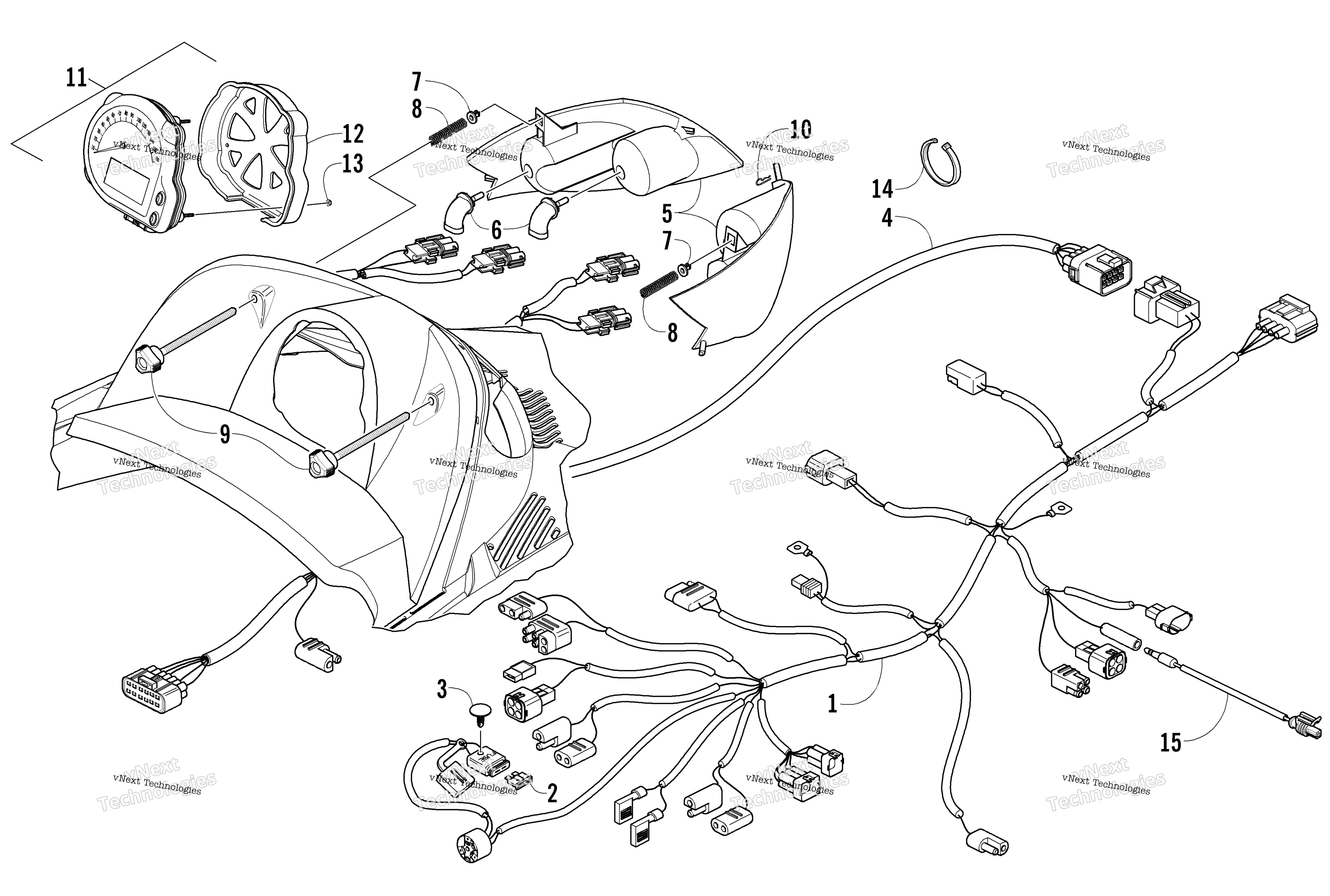 Headlight, Instruments, и Wiring Assemblies