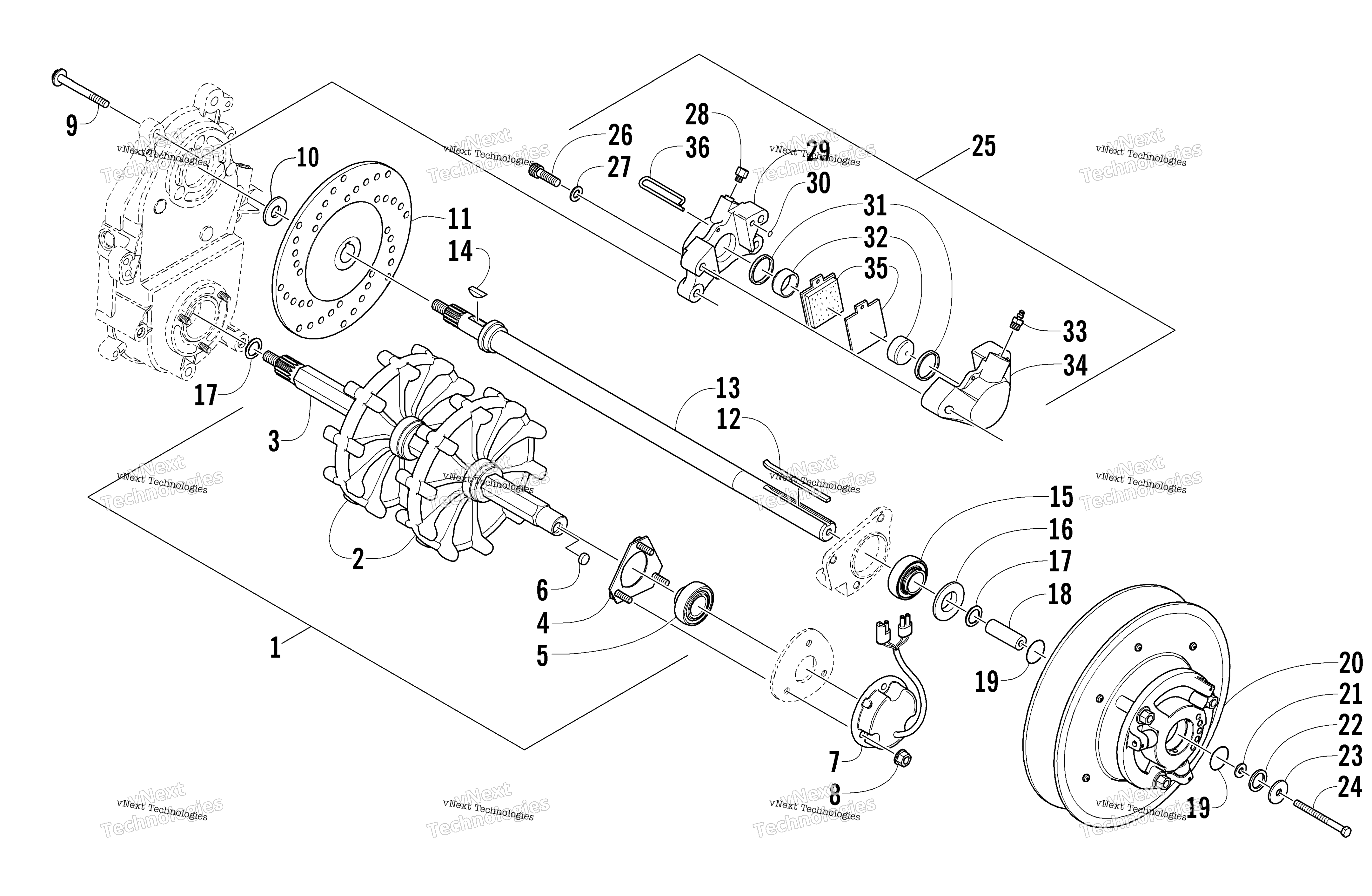 Привод Train Shafts And Brake Assemblies