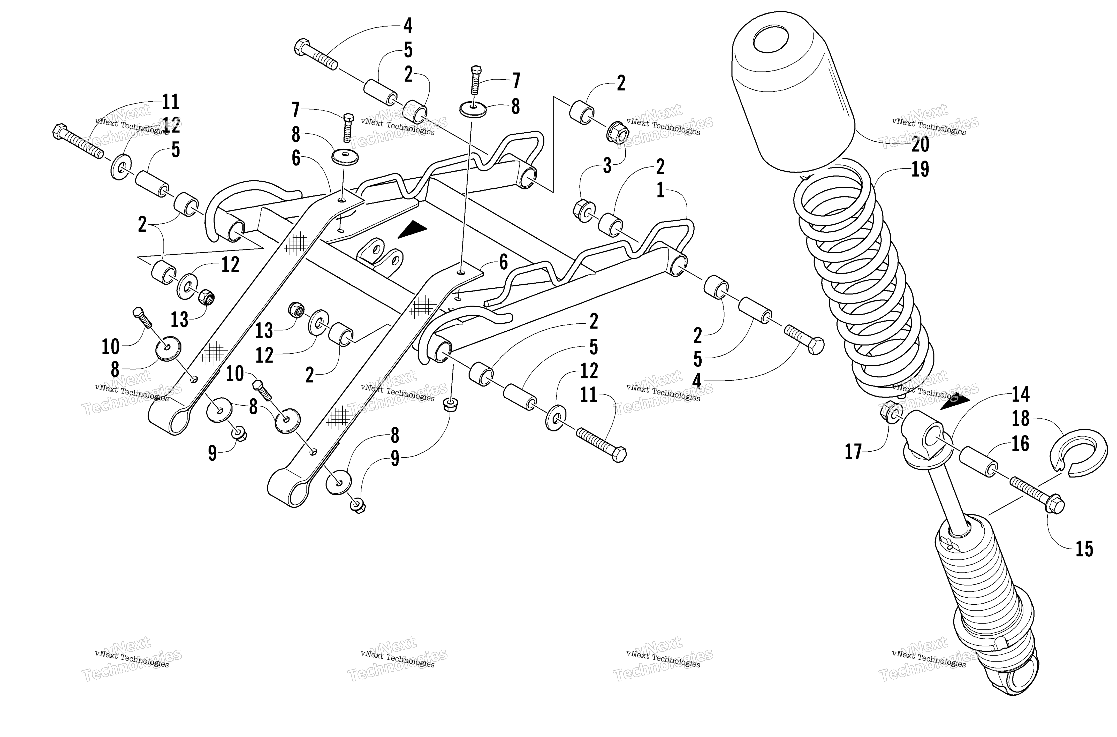 Задняя часть Suspension Front Arm Assembly