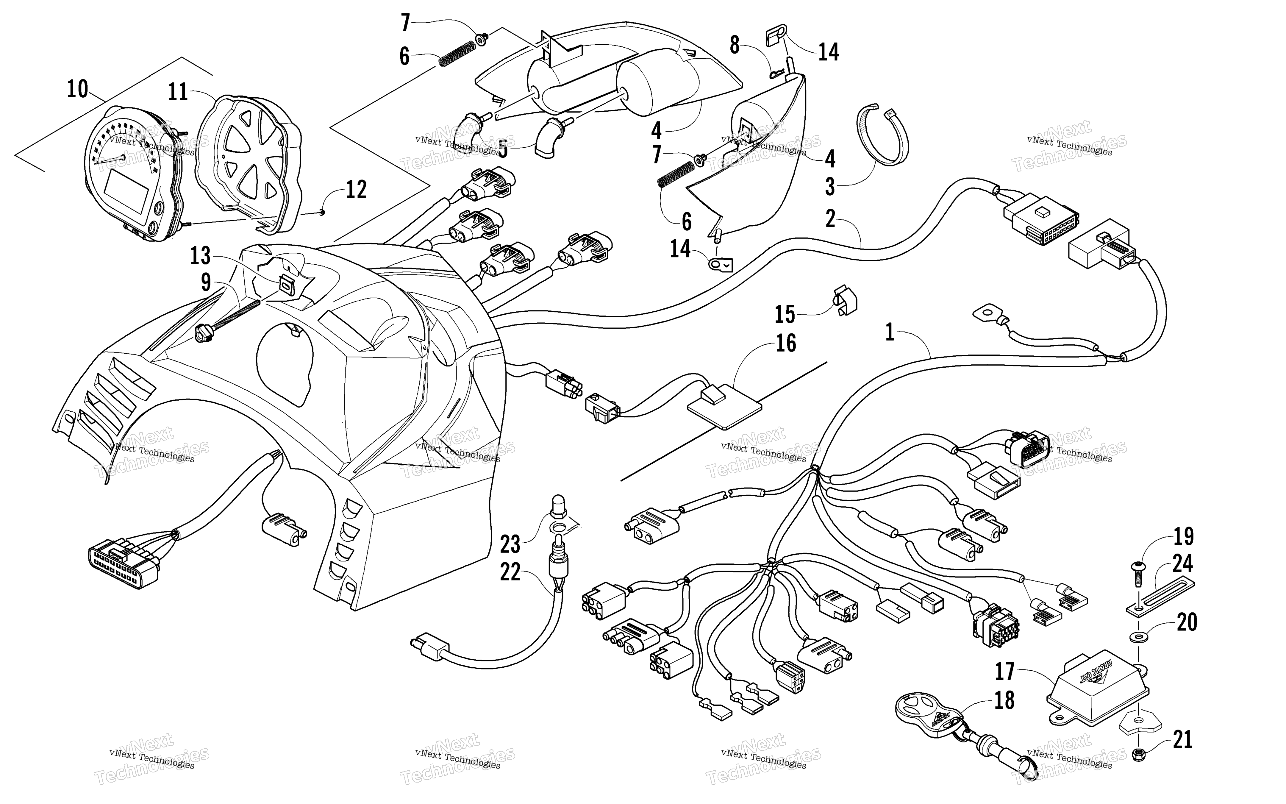 Headlight, Instruments, и Wiring Assemblies