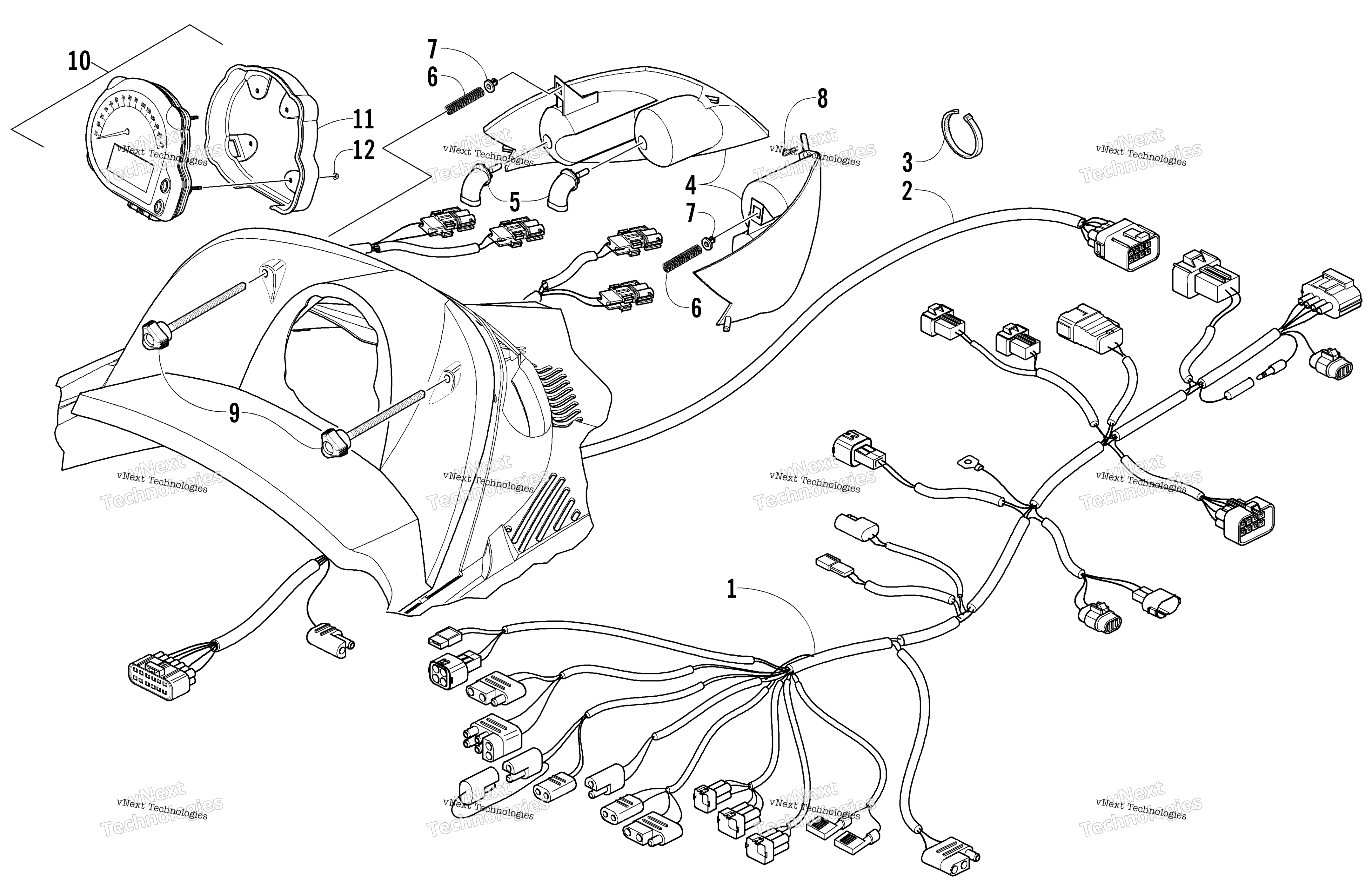 Headlight, Instruments, и Wiring Assemblies