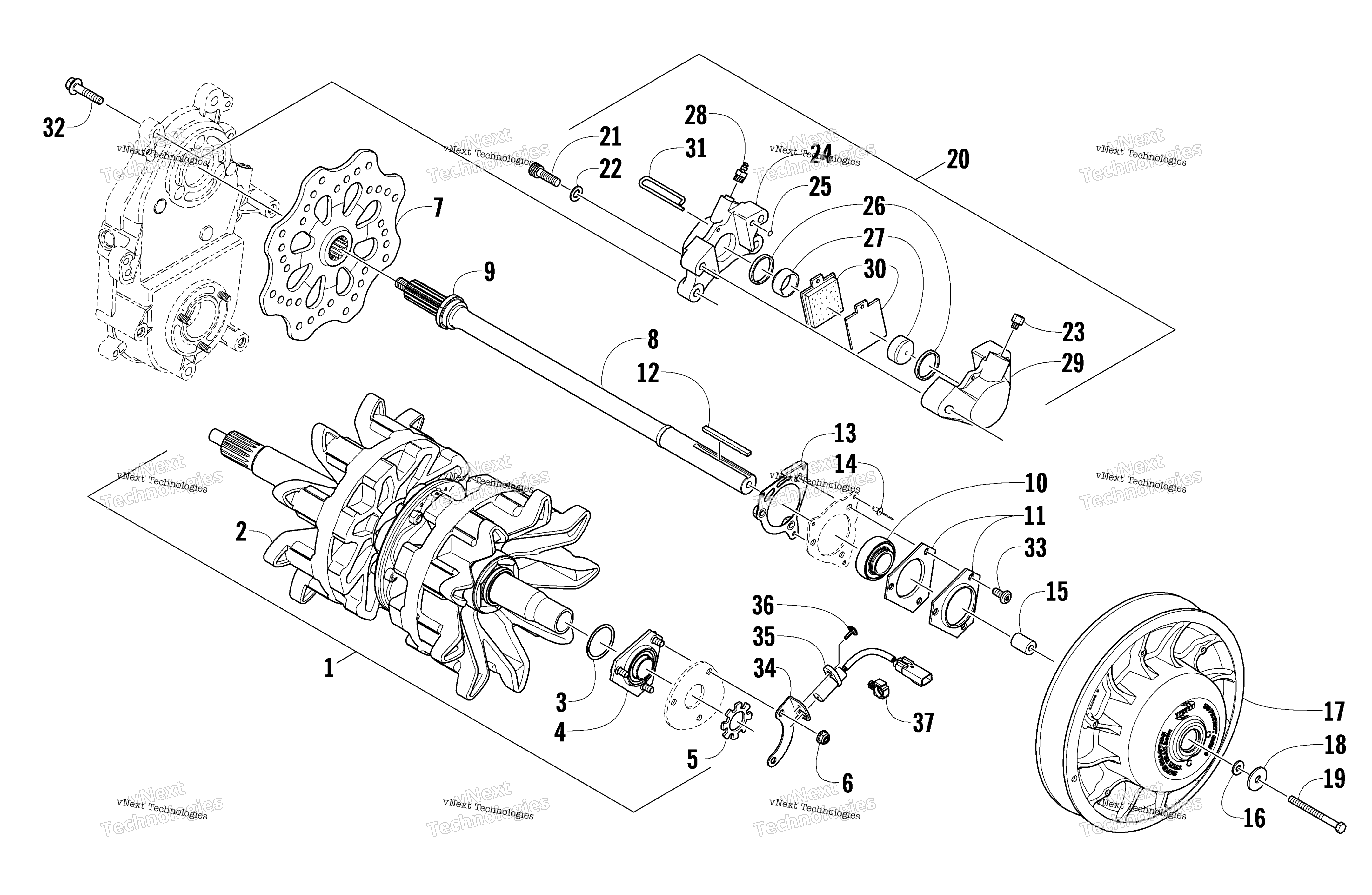 Привод Train Shaft And Brake Assemblies