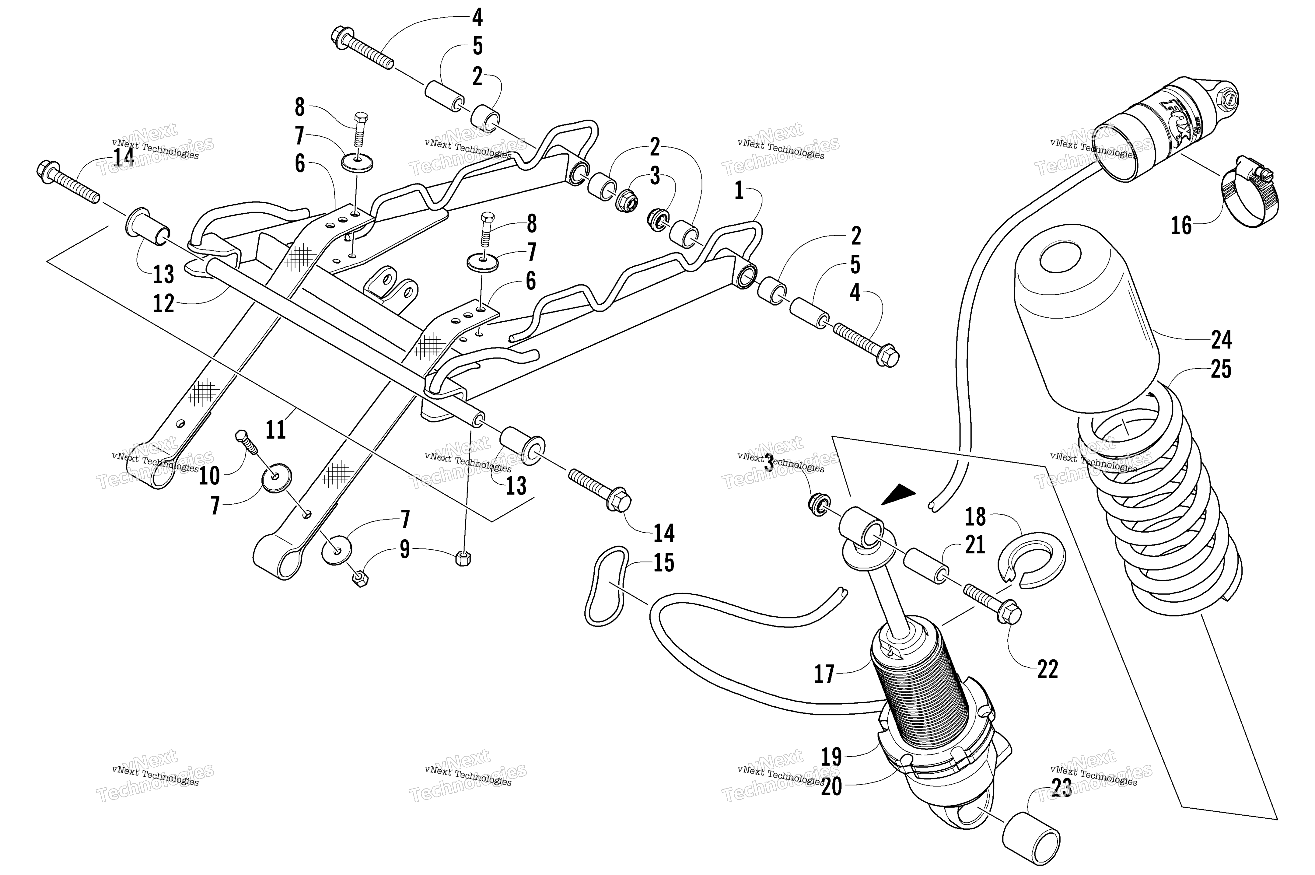 Задняя часть Suspension Front Arm Assembly