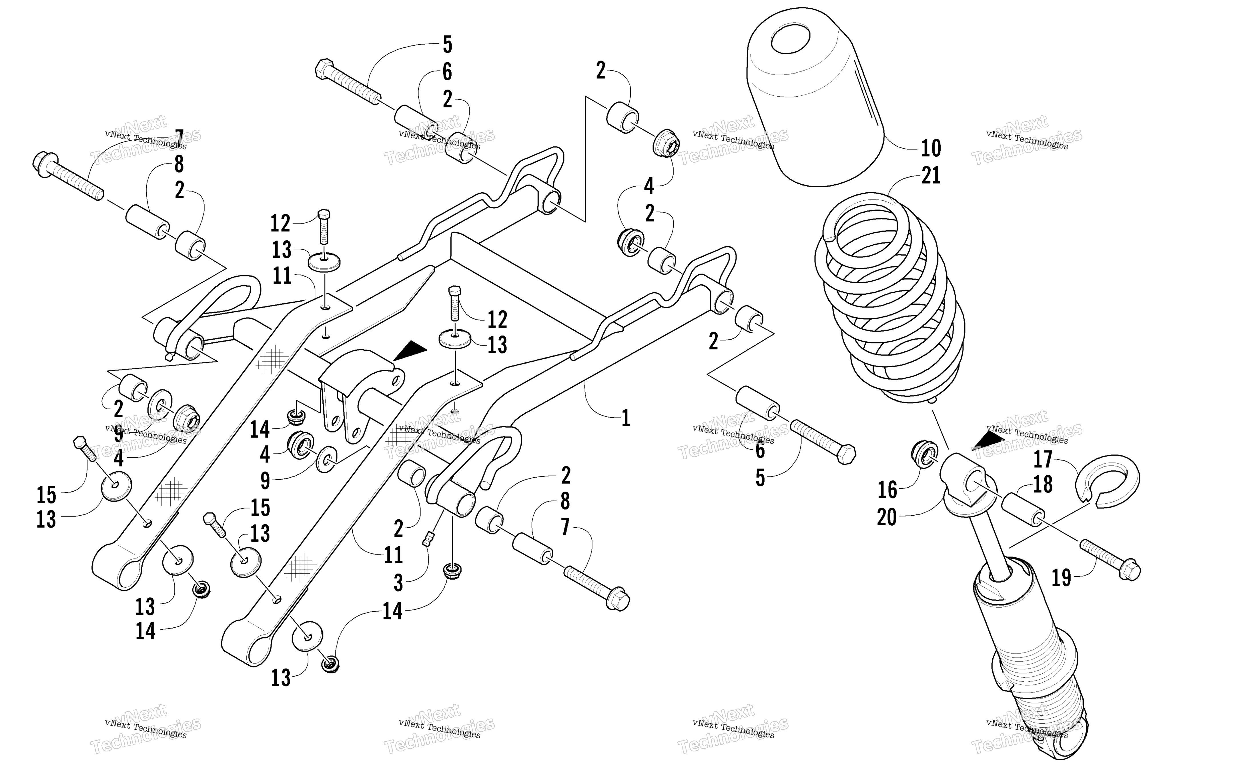 Задняя часть Suspension Front Arm Assembly