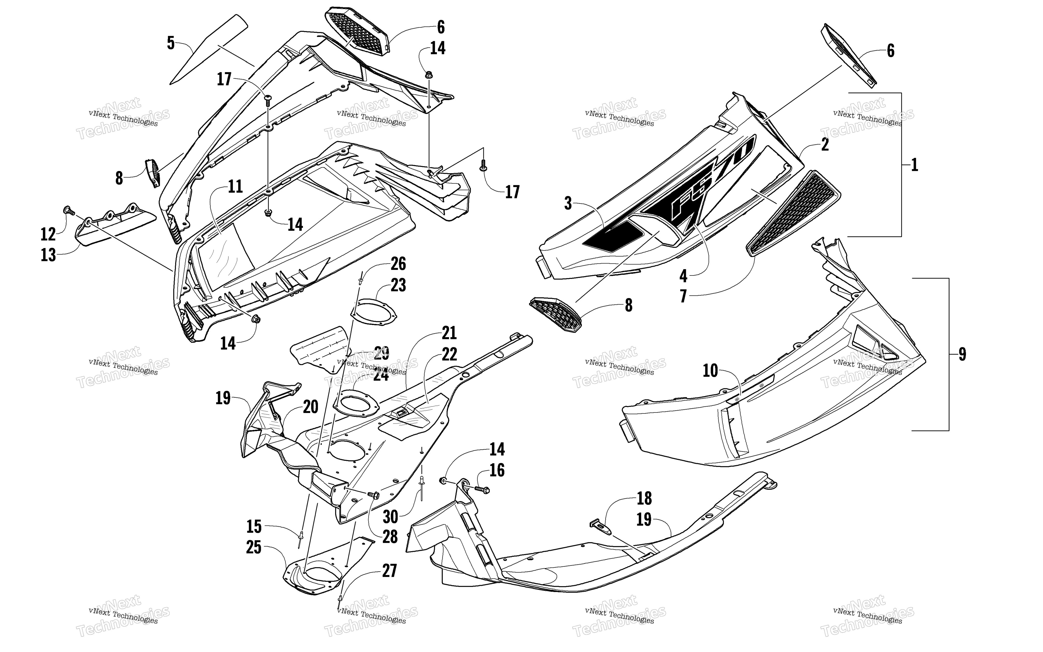 Skid Plate и Side панель узел