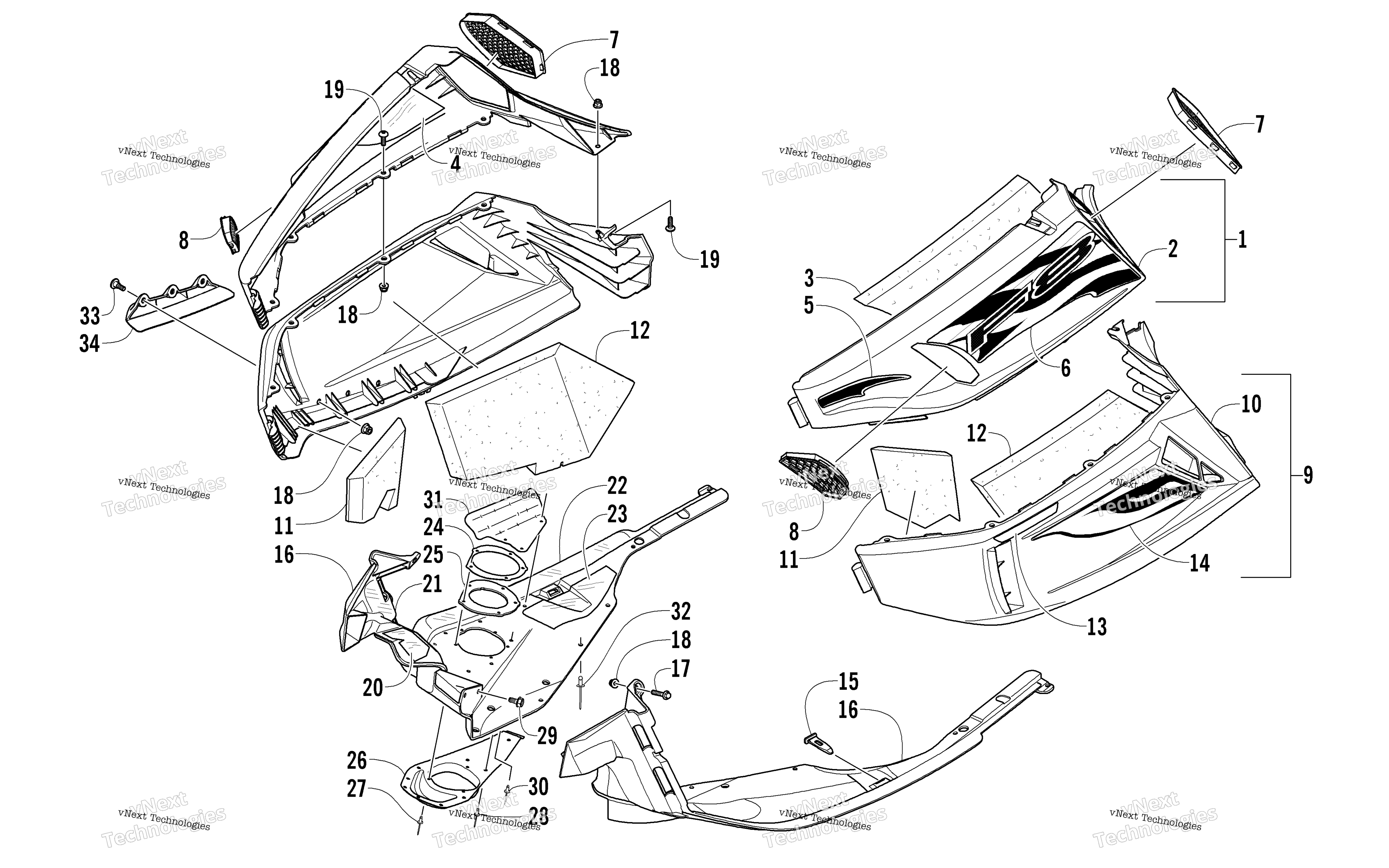 Skid Plate и Side панель узел