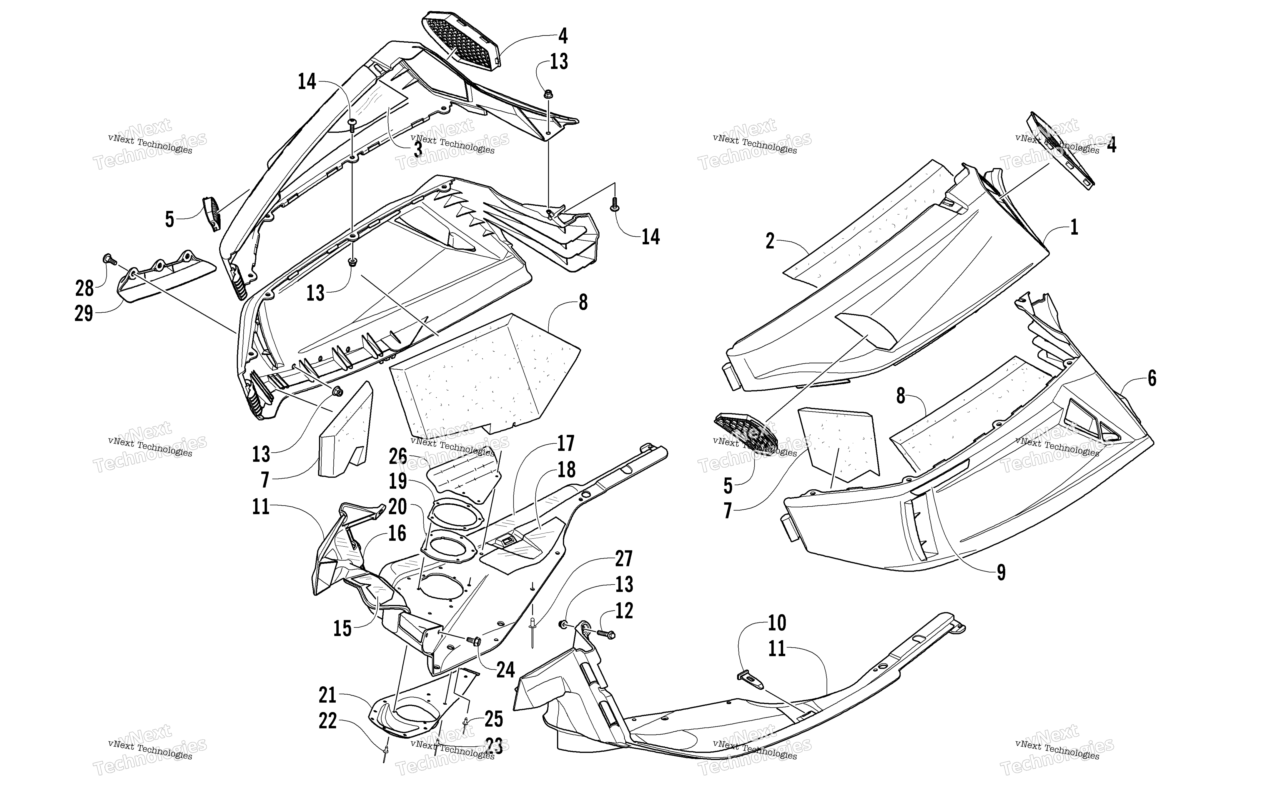 Skid Plate и Side панель узел