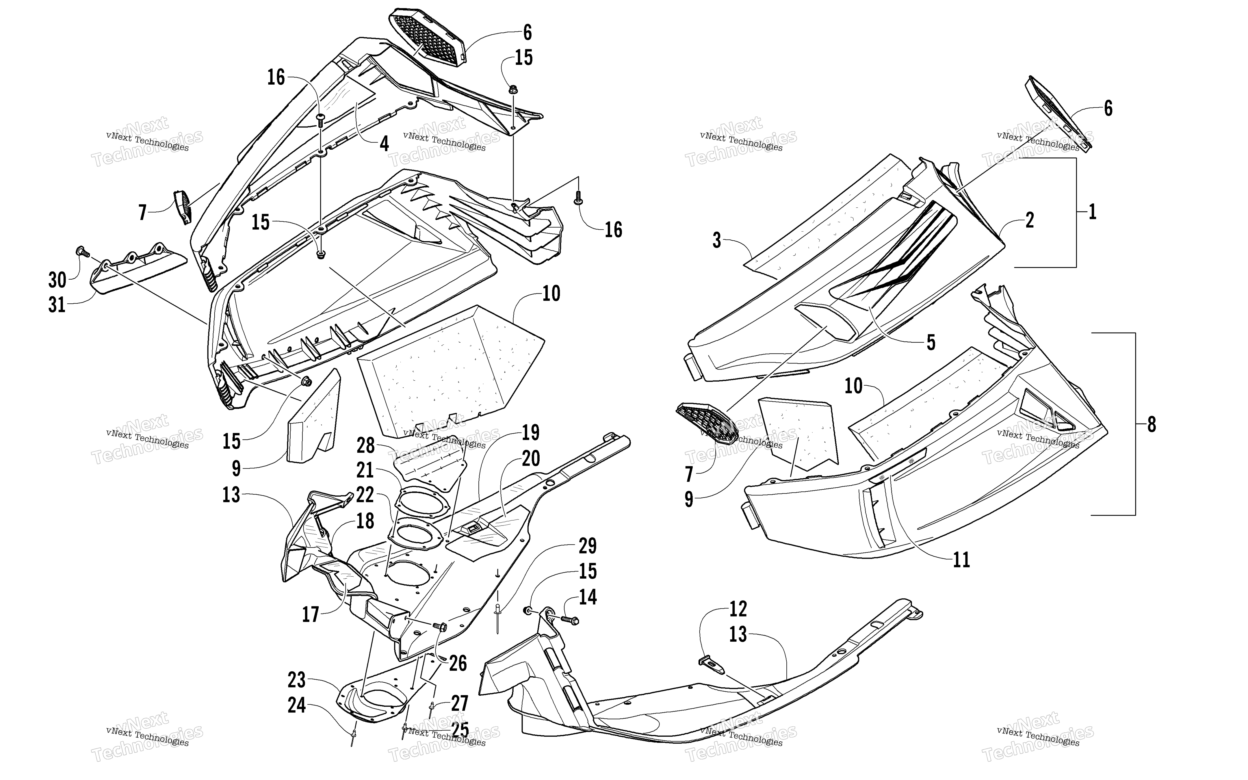 Skid Plate и Side панель узел