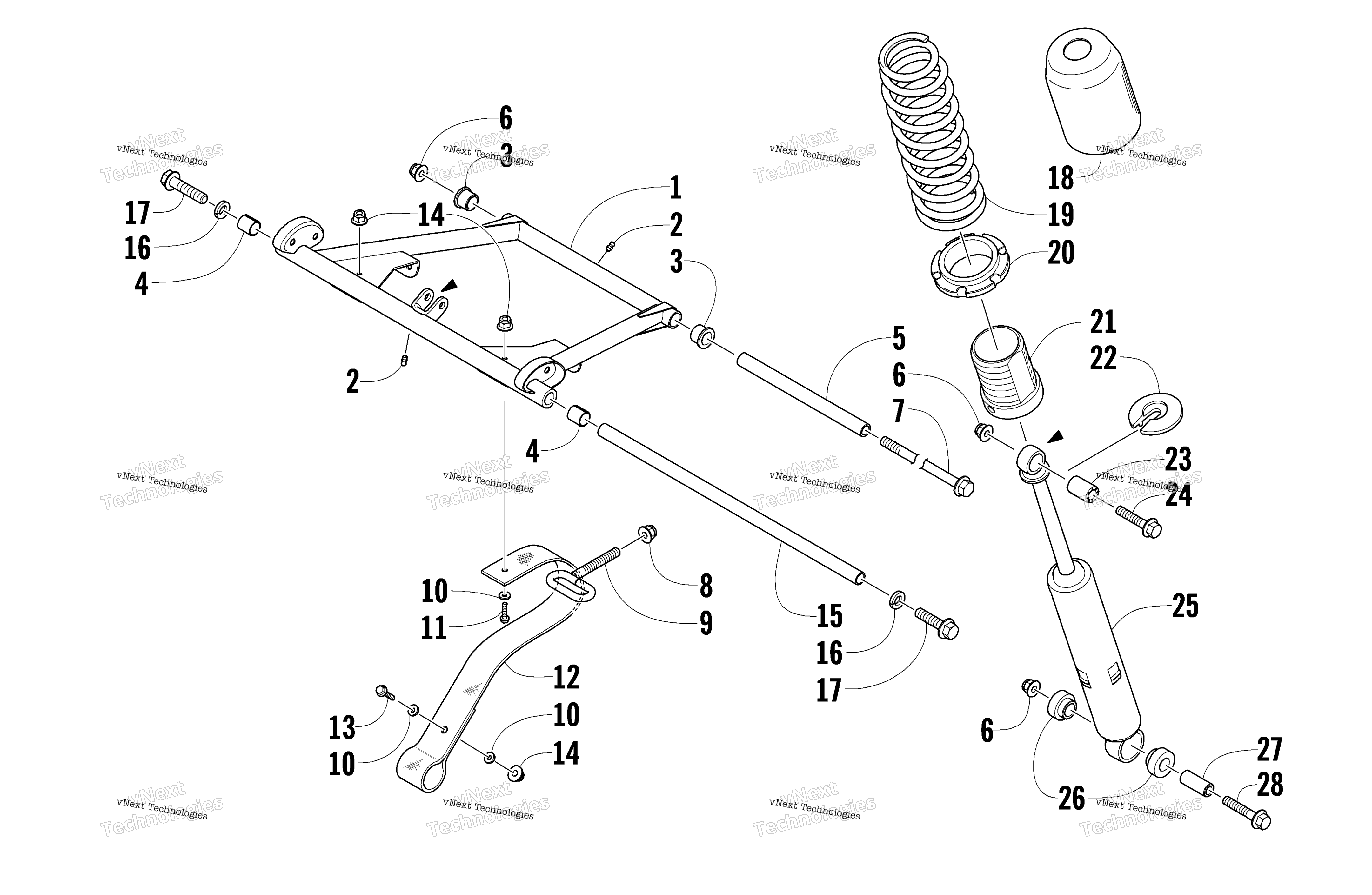 Задняя часть Suspension Front Arm Assembly