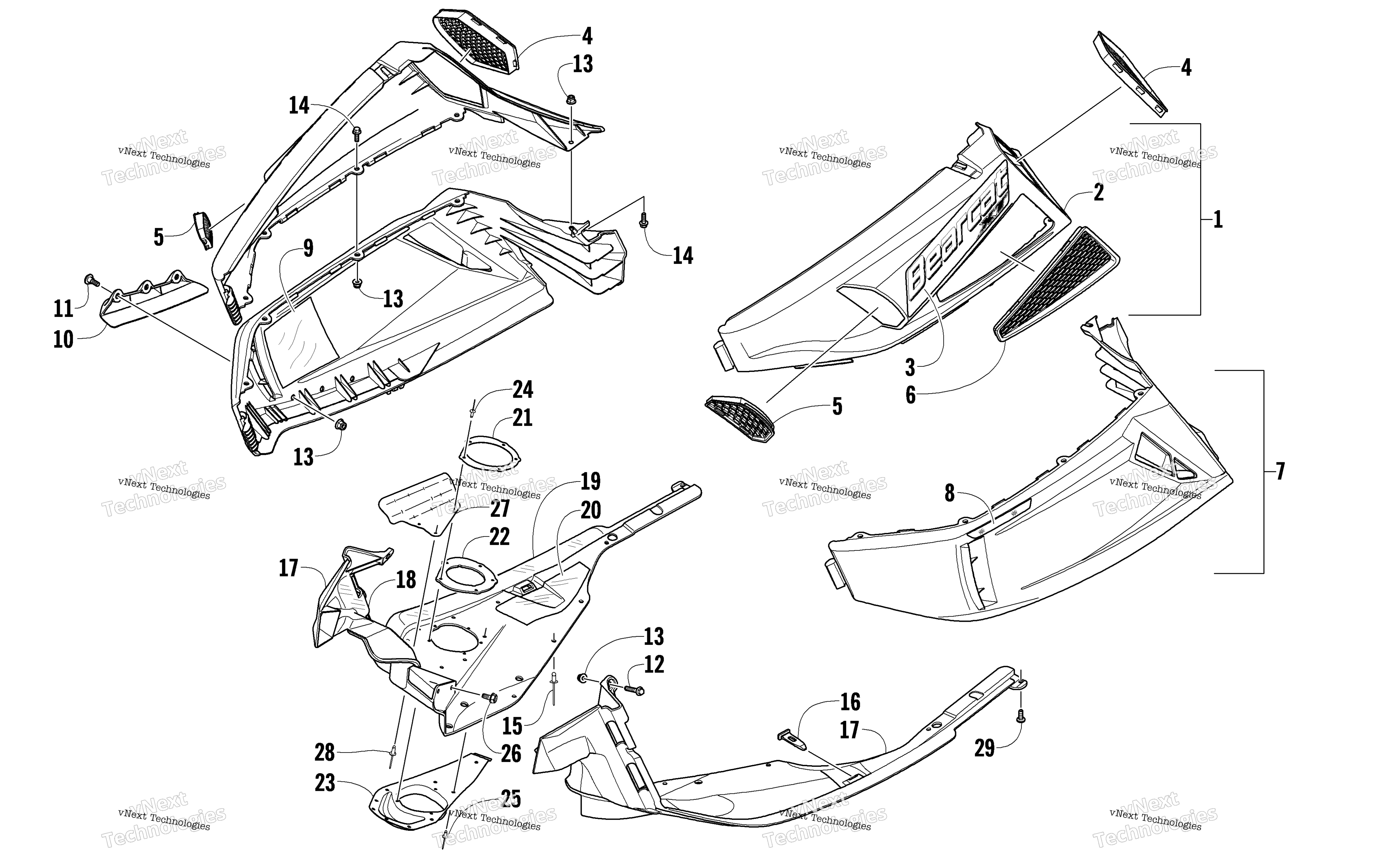 Skid Plate и Side панель узел