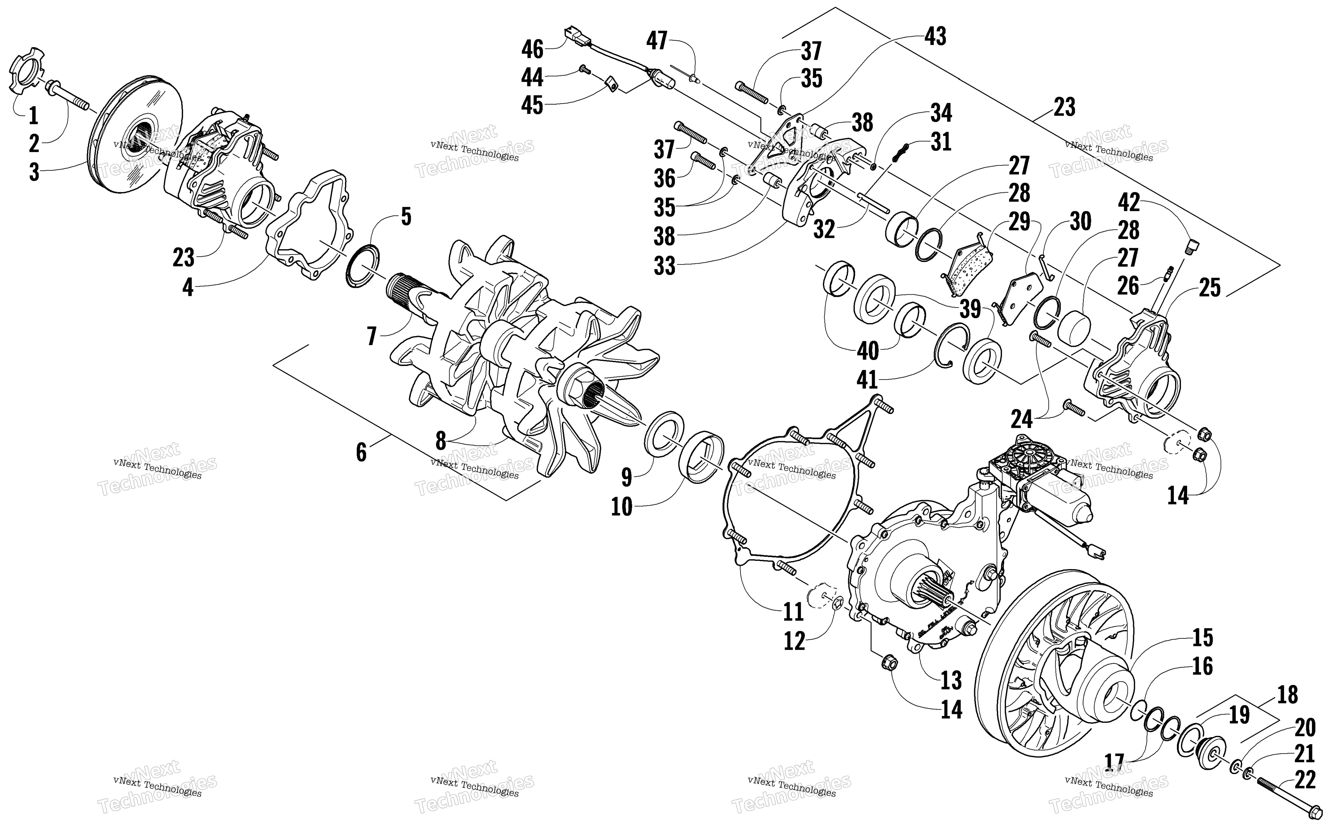Привод Train Shaft And Brake Assemblies