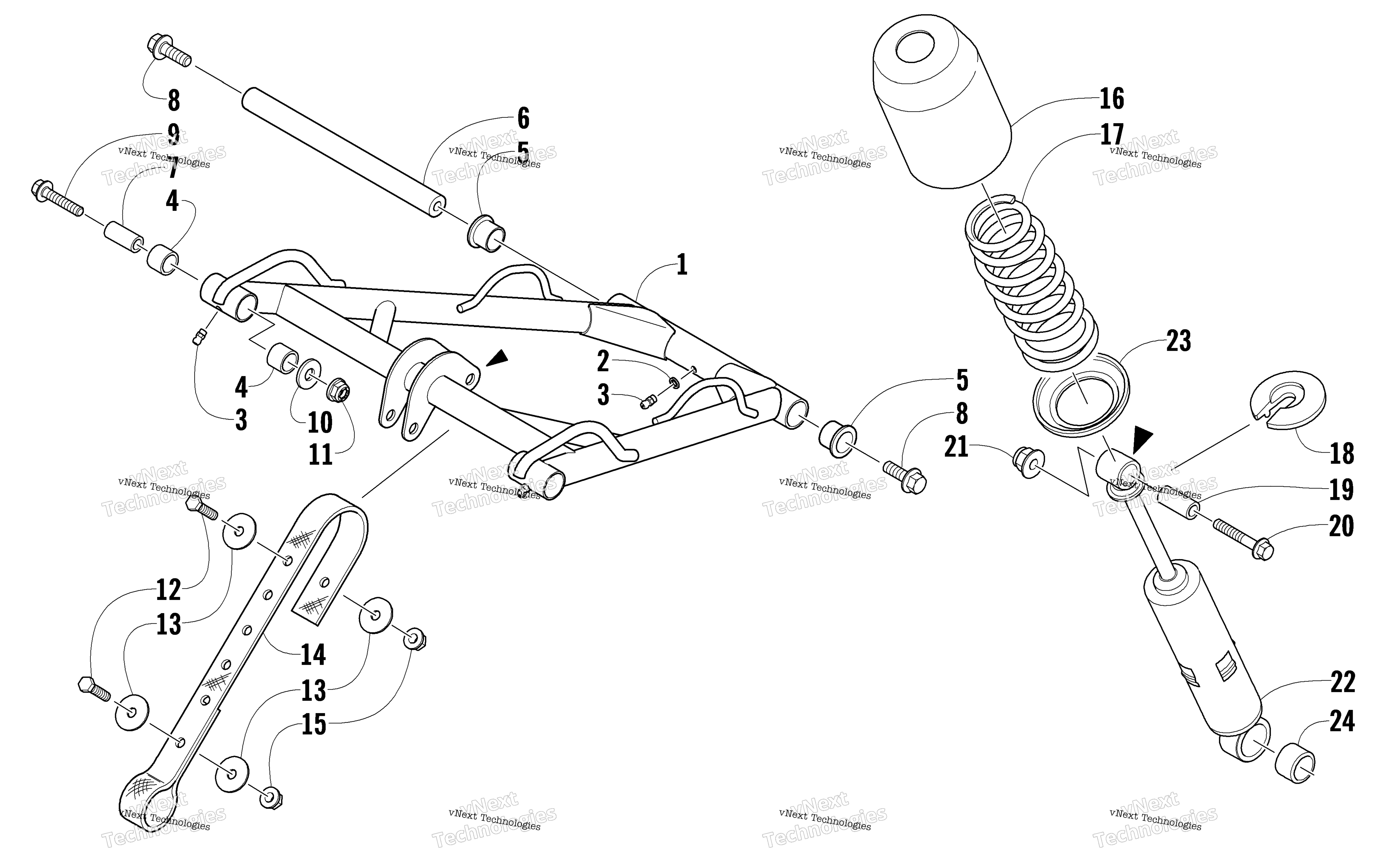 Задняя часть Suspension Front Arm Assembly