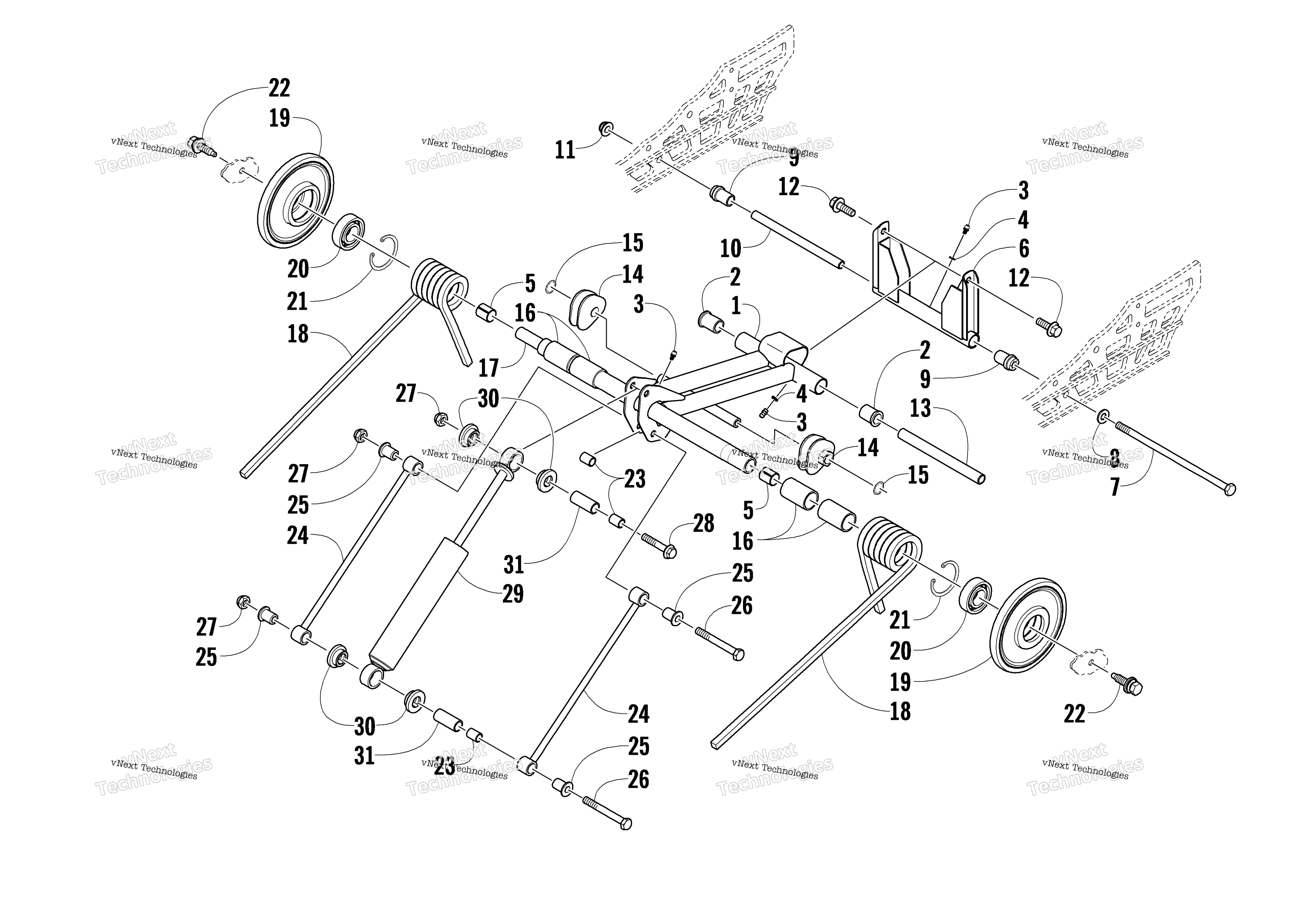 Задняя часть Suspension Rear Arm Assembly