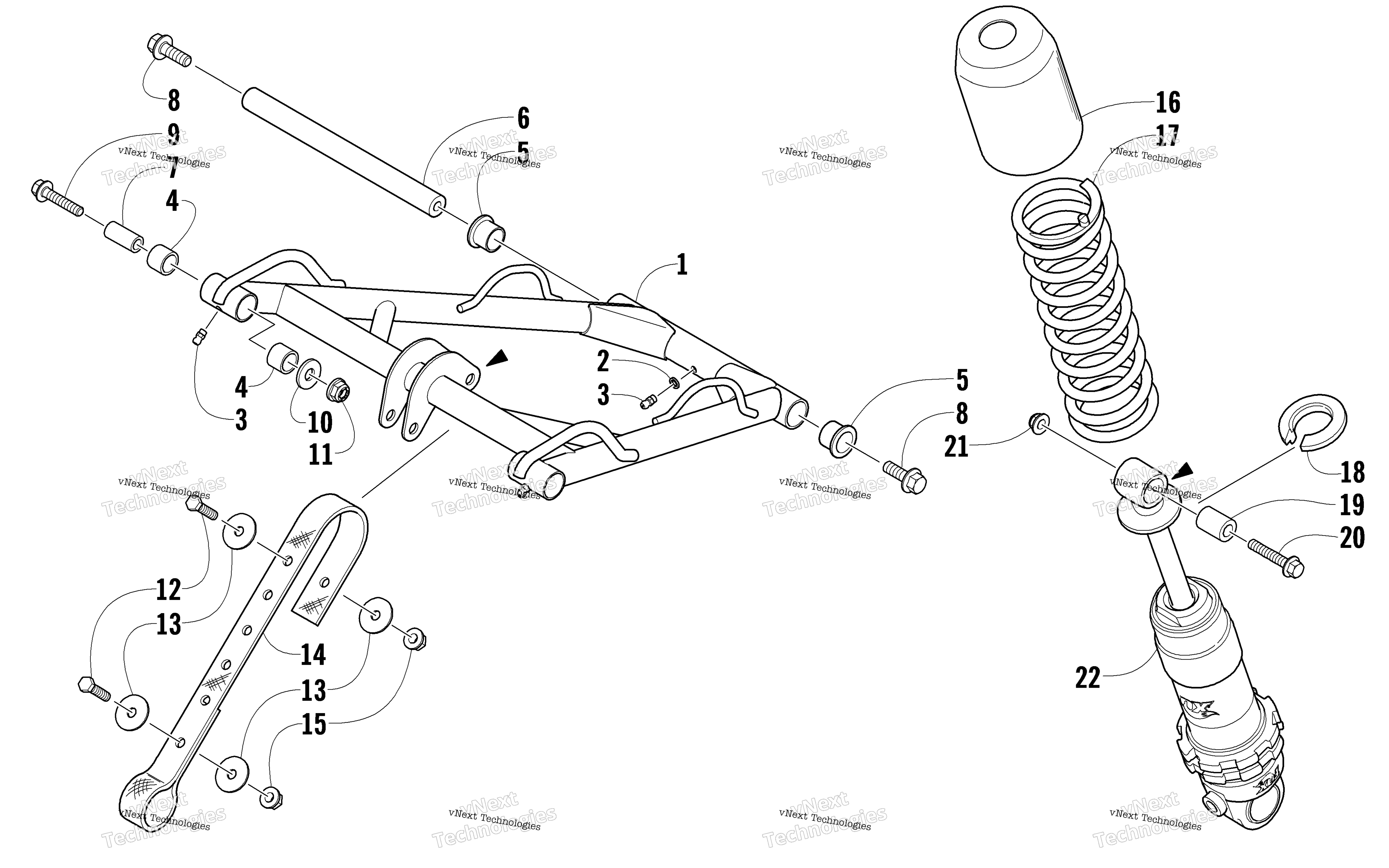Задняя часть Suspension Front Arm Assembly