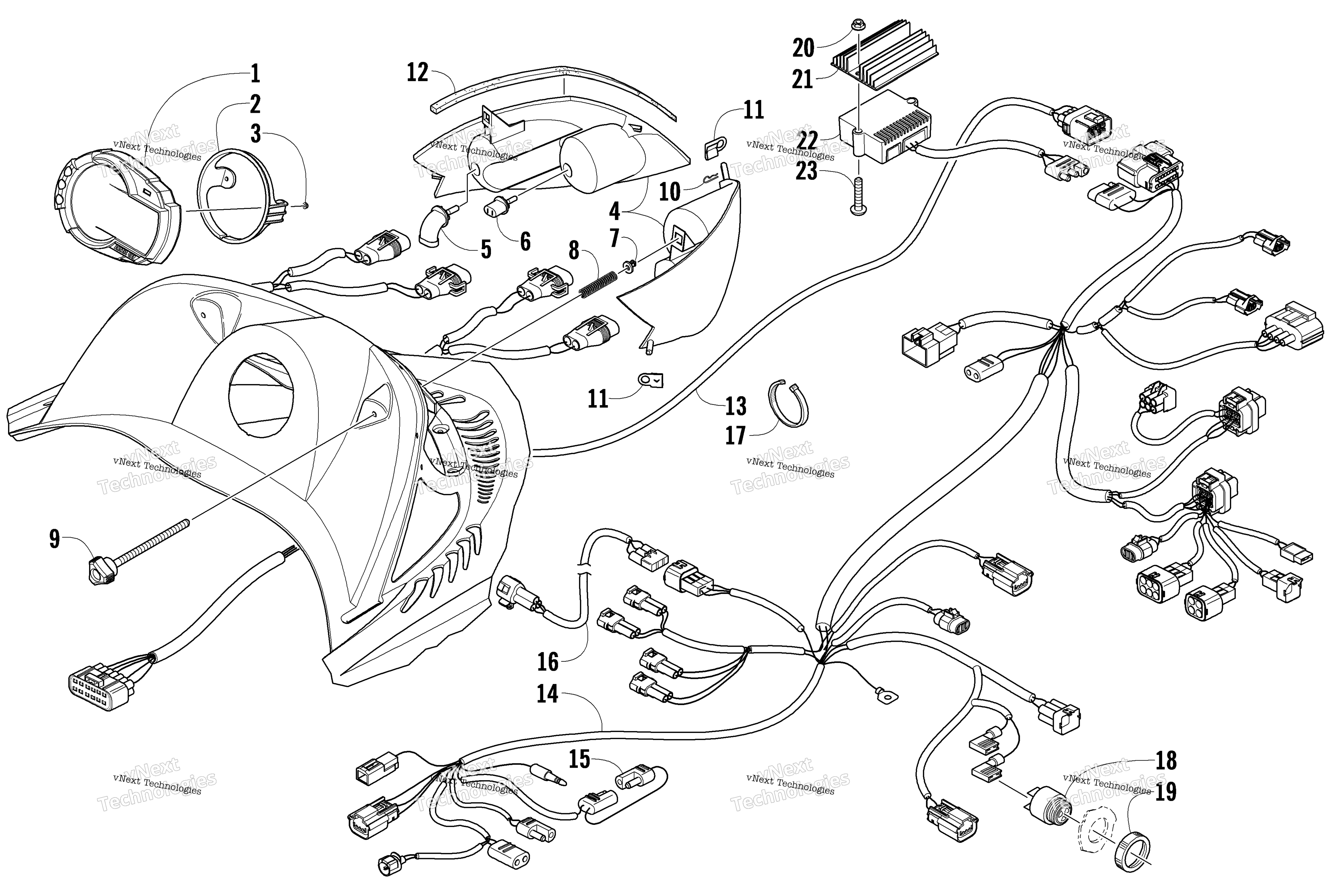 Headlight, Instruments, и Wiring Assemblies