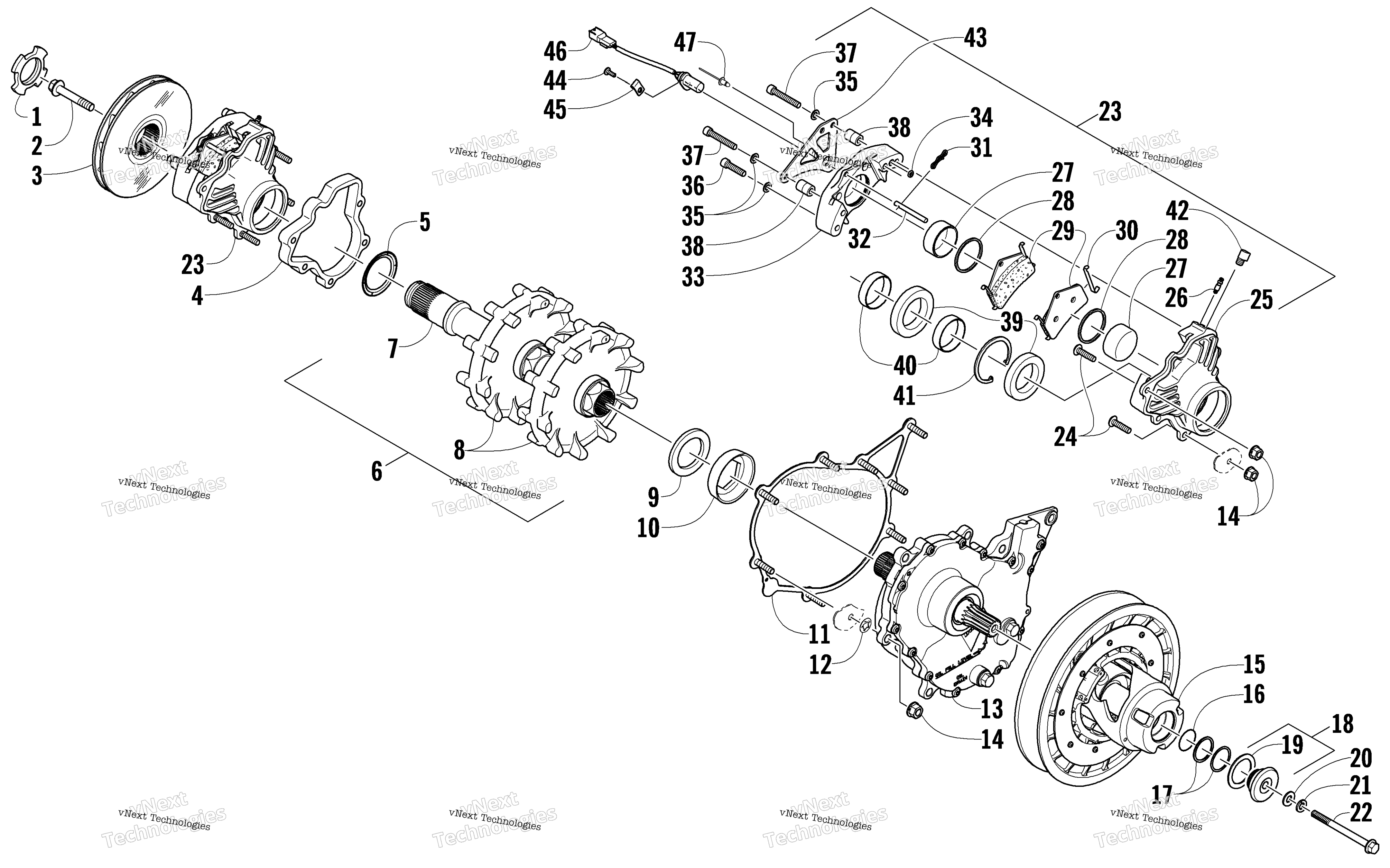 Привод Train Shaft And Brake Assemblies