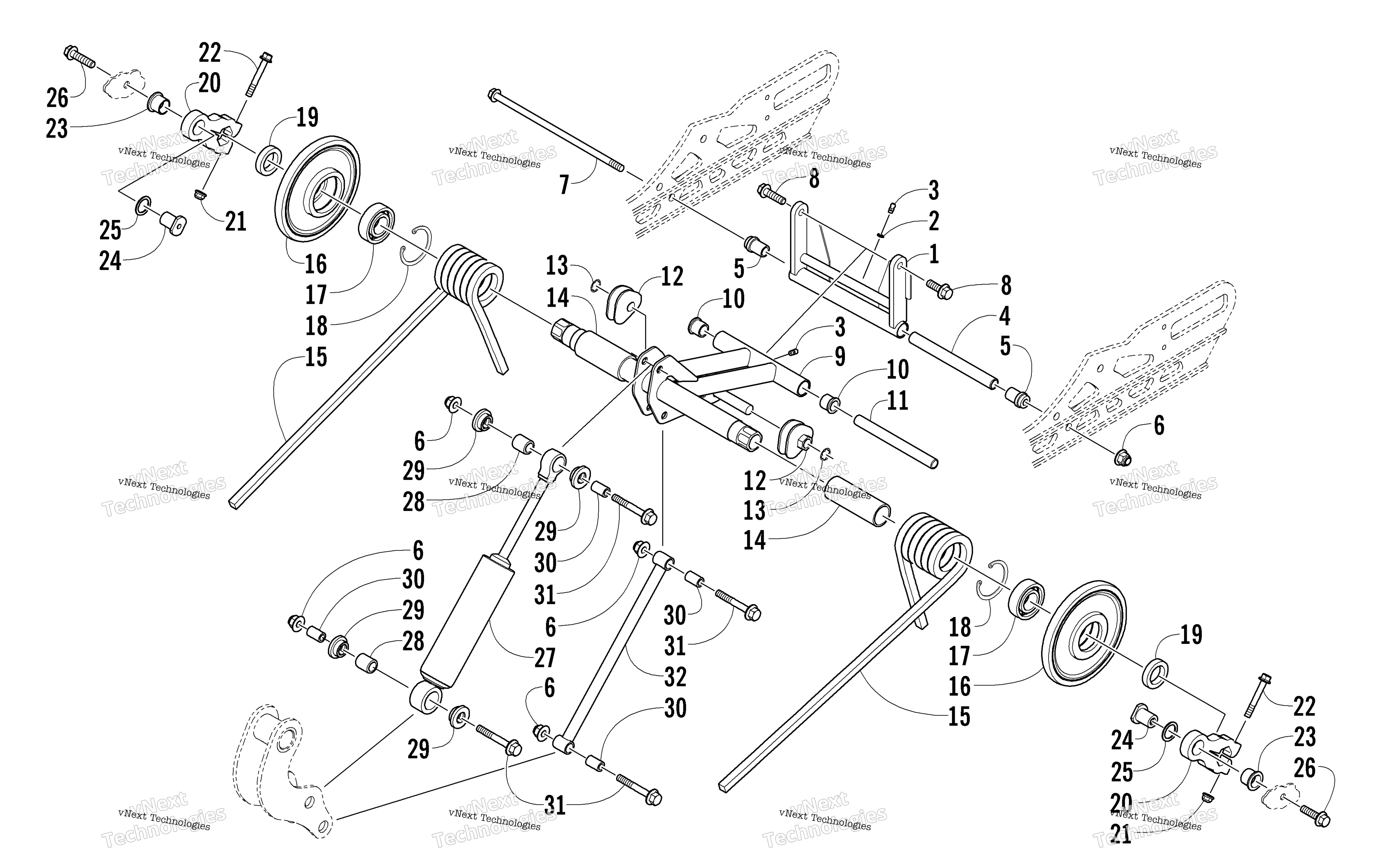 Задняя часть Suspension Rear Arm Assembly