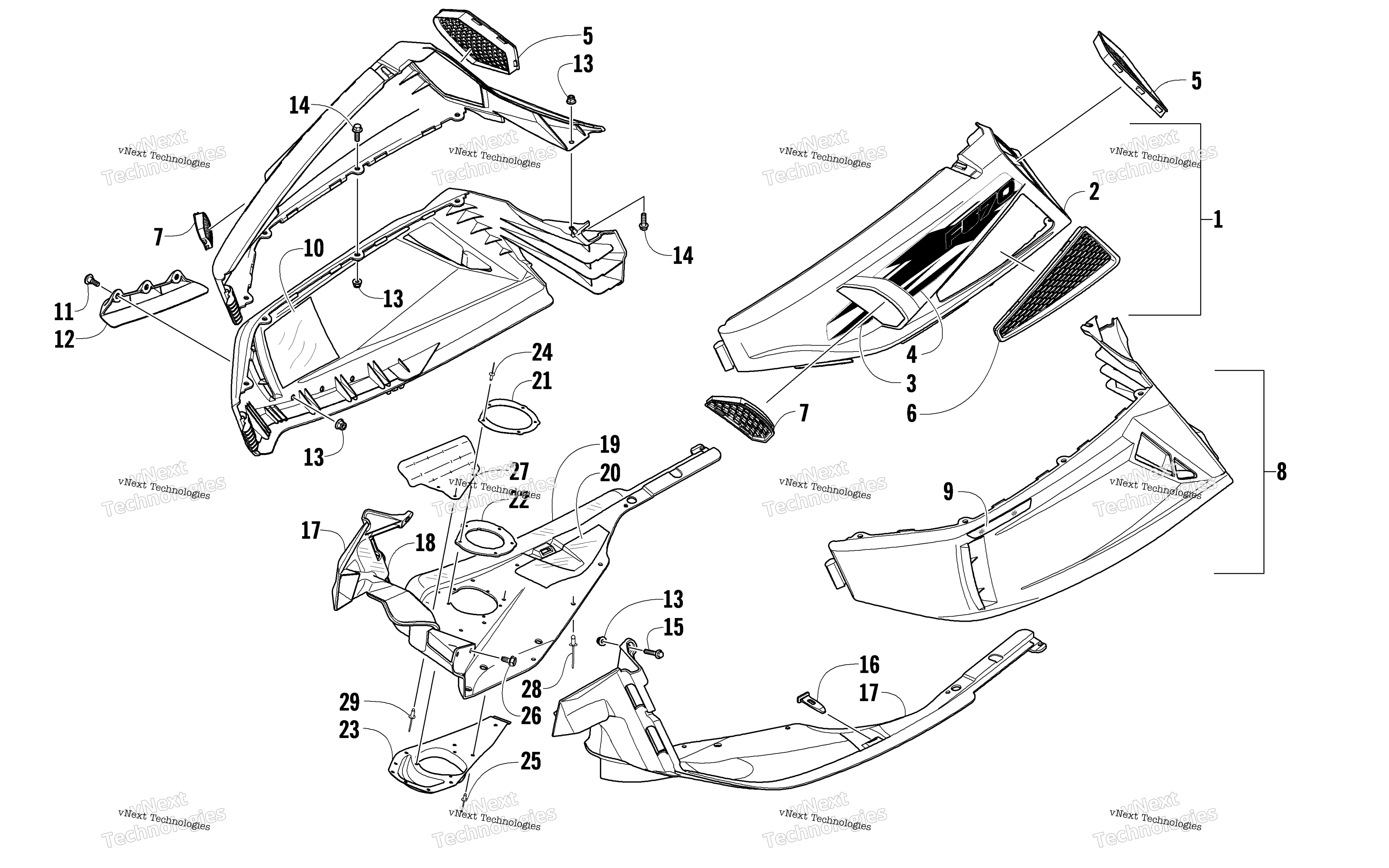 Skid Plate и Side панель узел