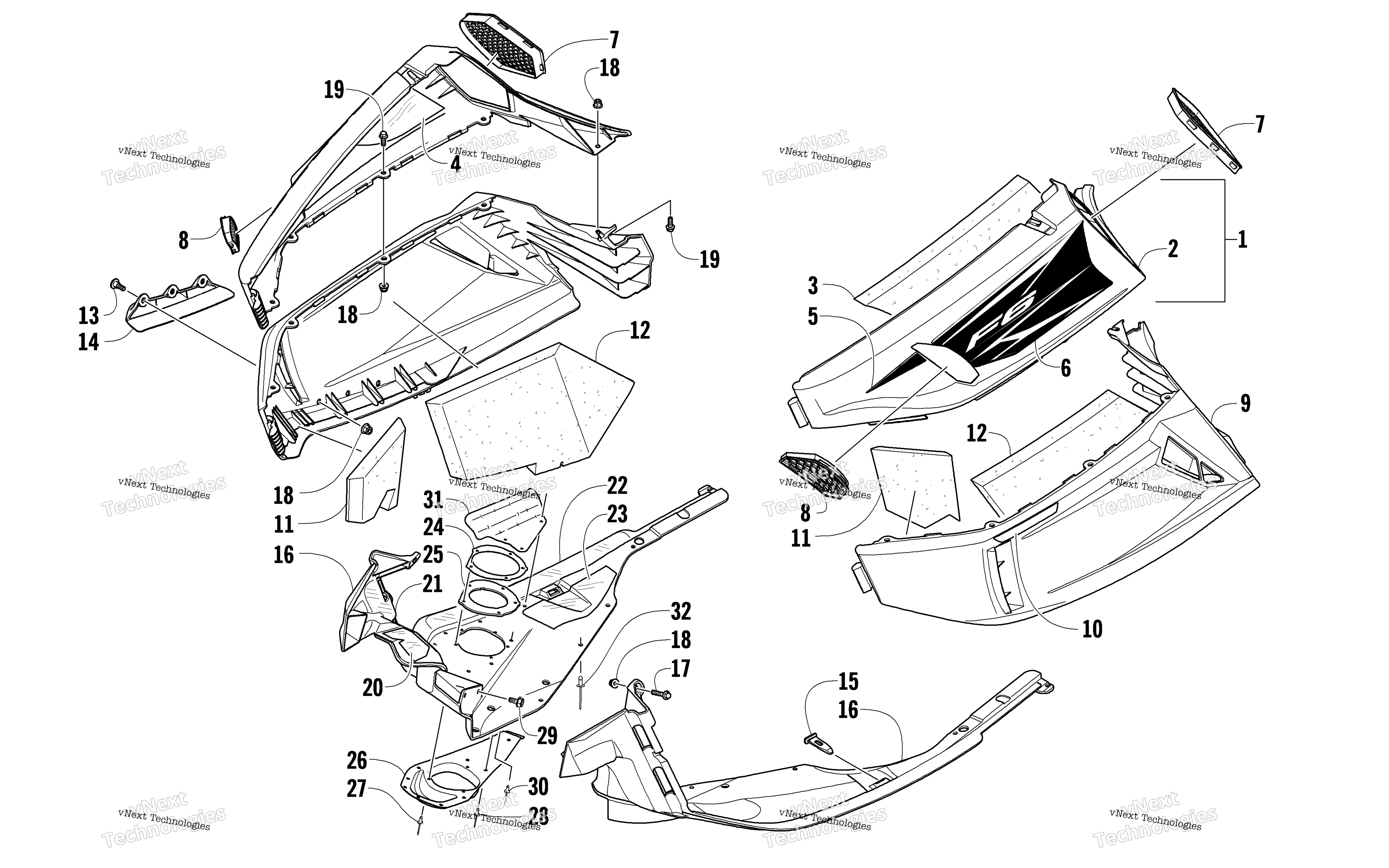 Skid Plate и Side панель узел