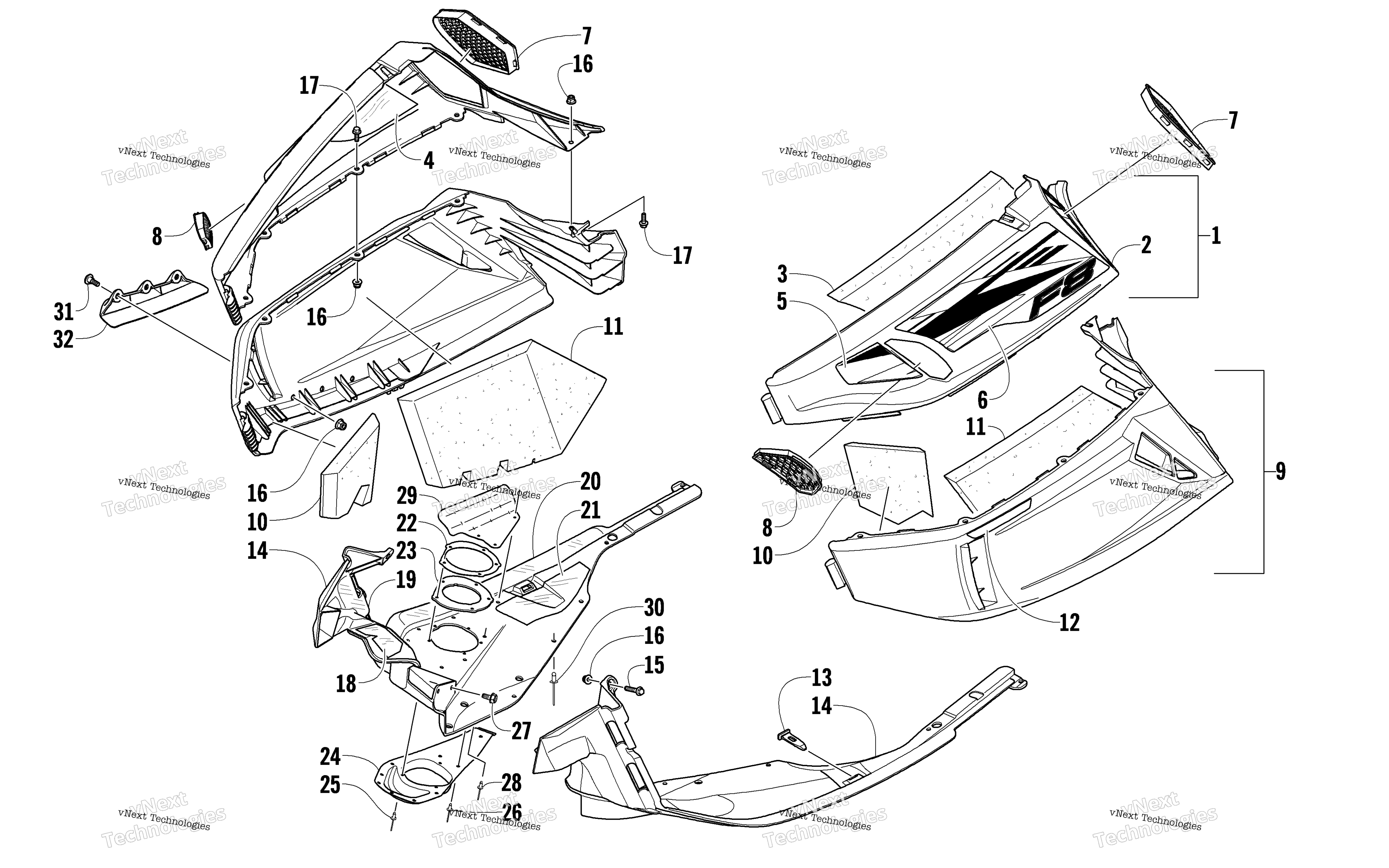 Skid Plate и Side панель узел