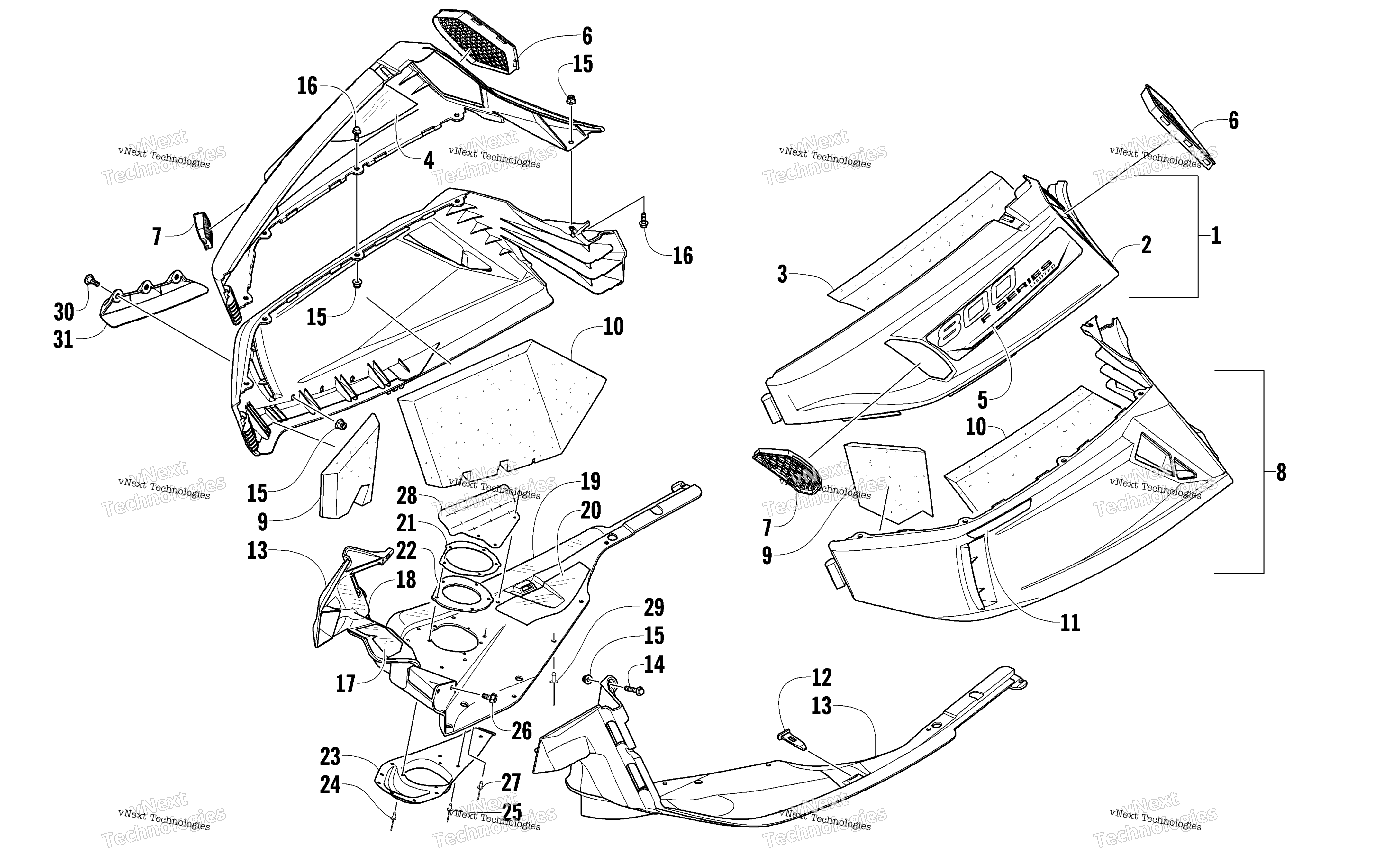 Skid Plate и Side панель узел
