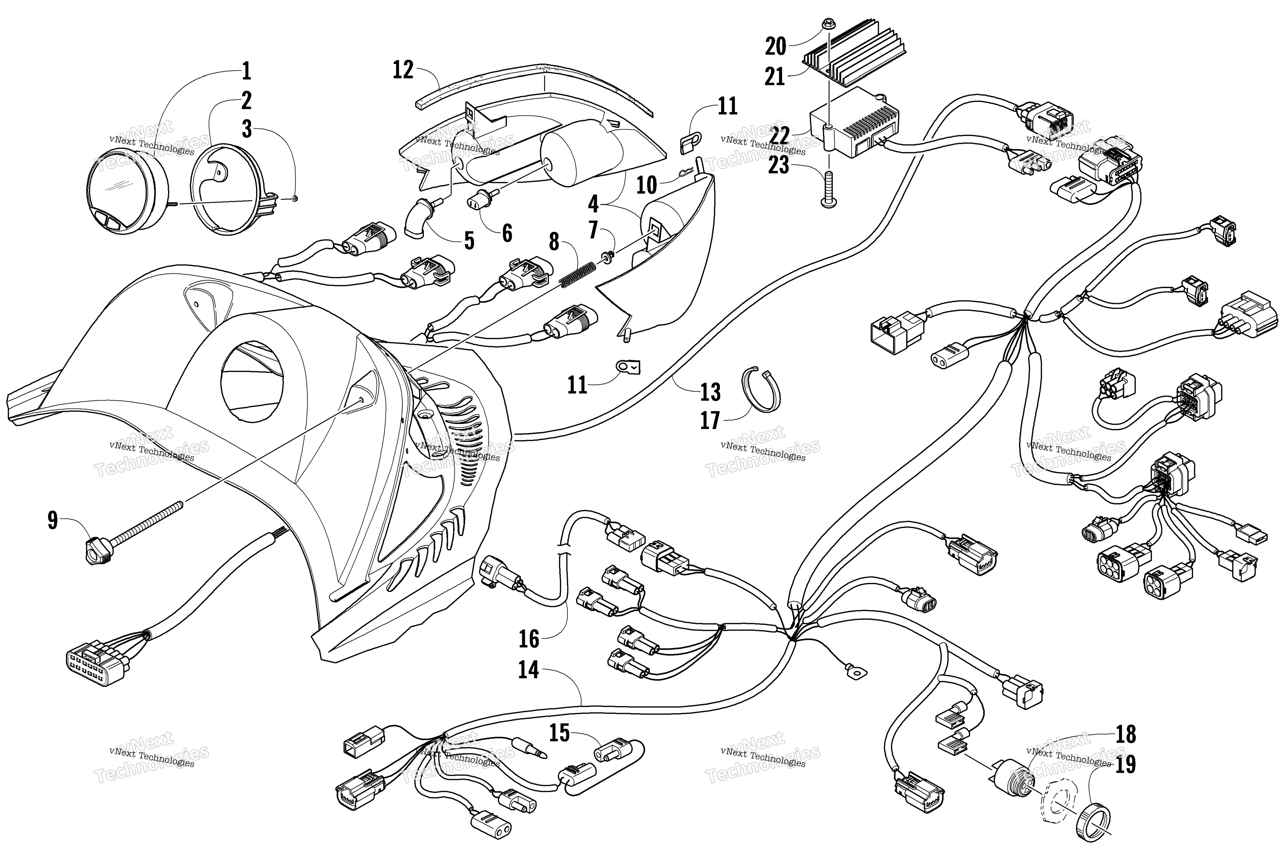 Headlight, Instruments, и Wiring Assemblies