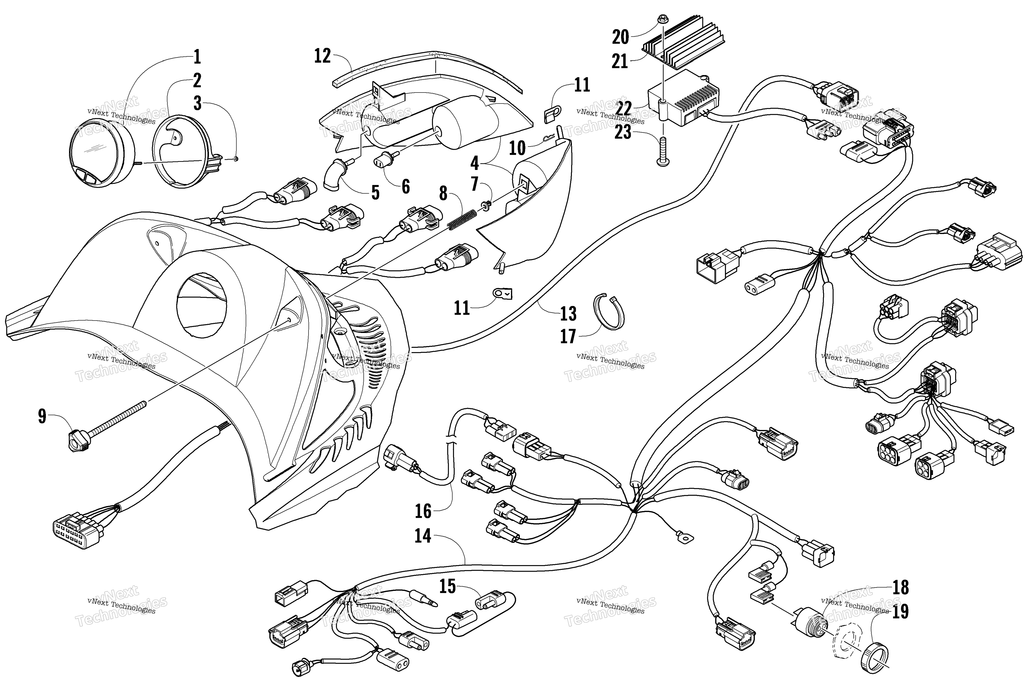 Headlight, Instruments, и Wiring Assemblies