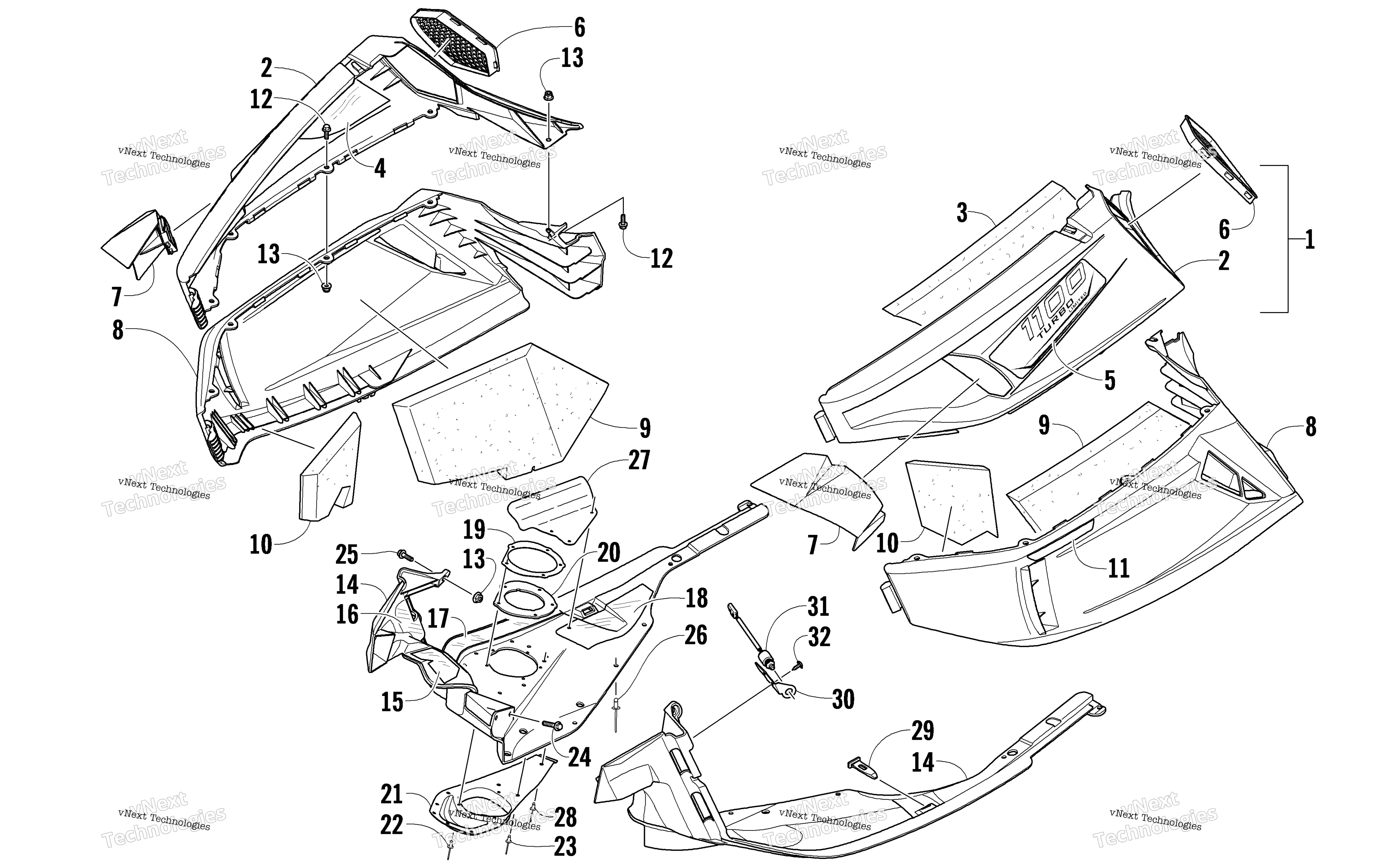 Skid Plate и Side панель узел