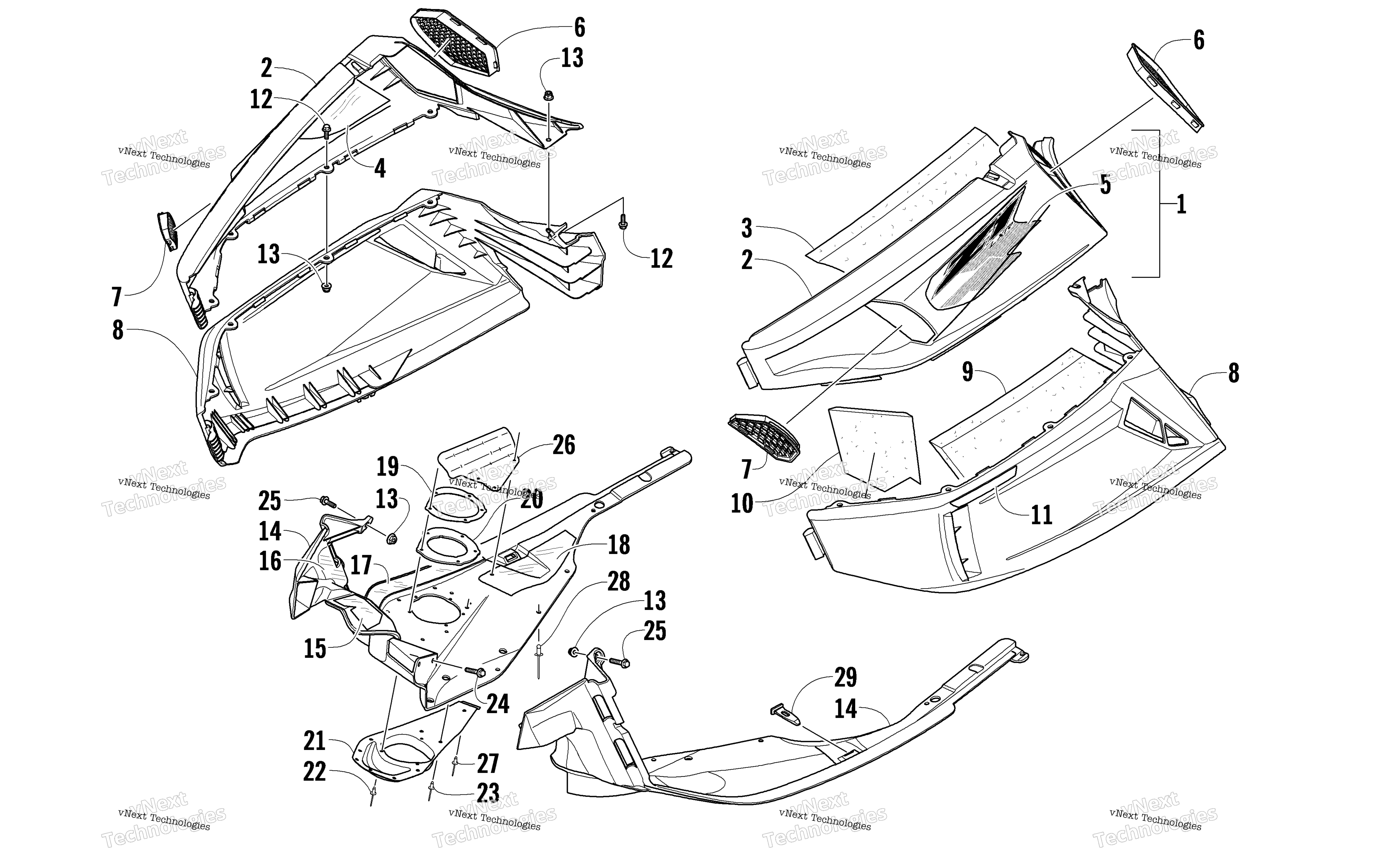 Skid Plate и Side панель узел