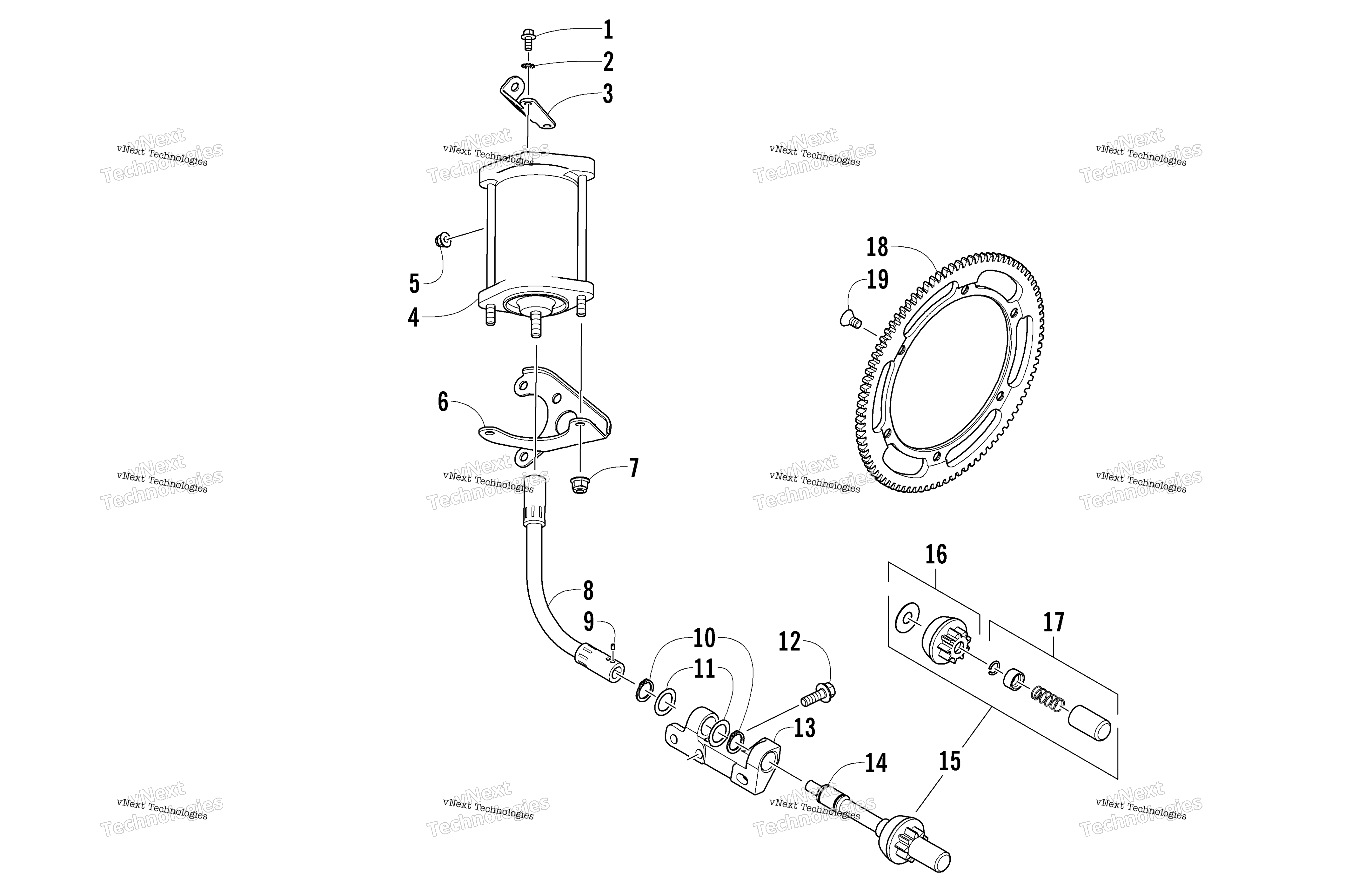 Flex привод Starter Motor узел
