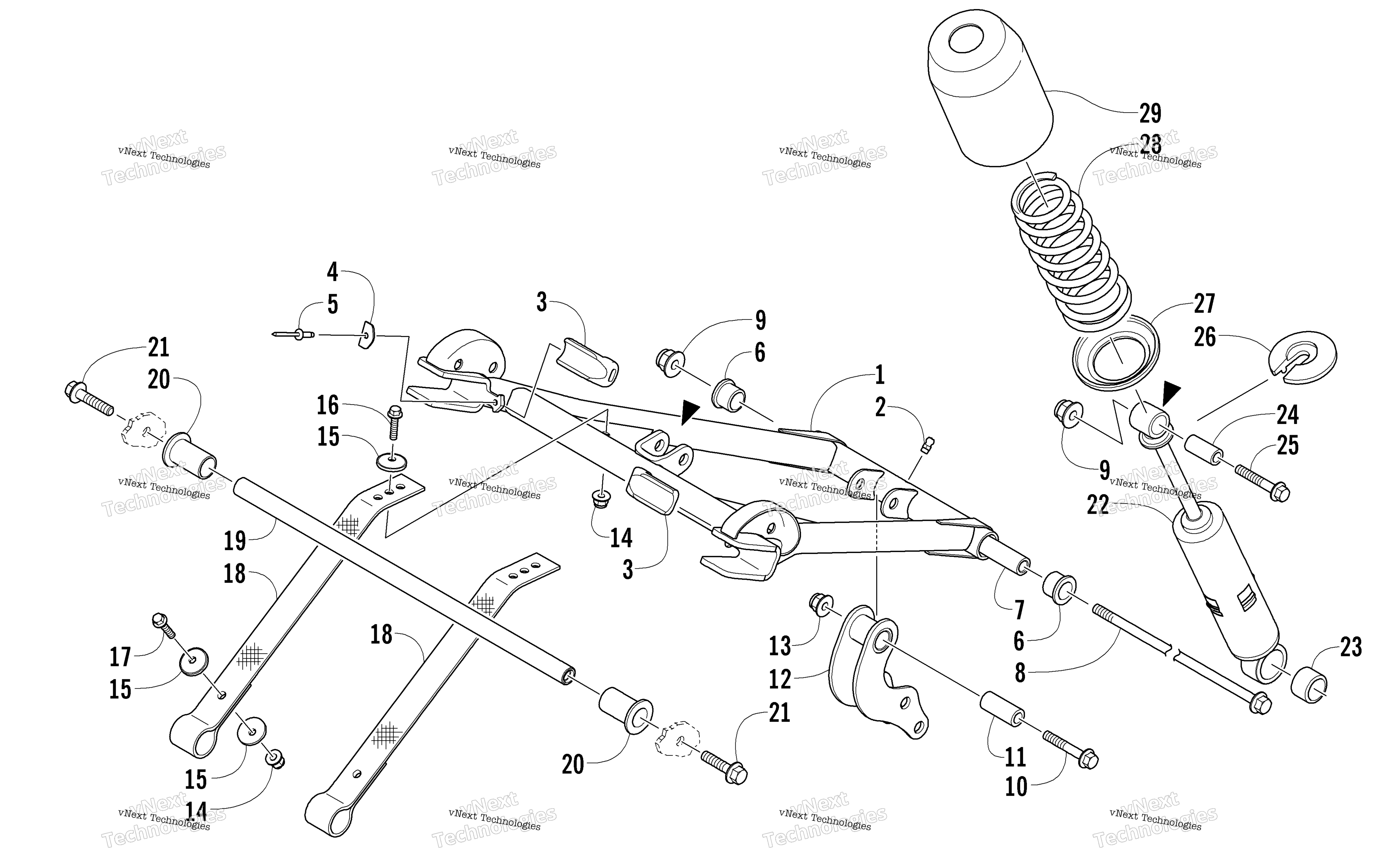 Задняя часть Suspension Front Arm Assembly