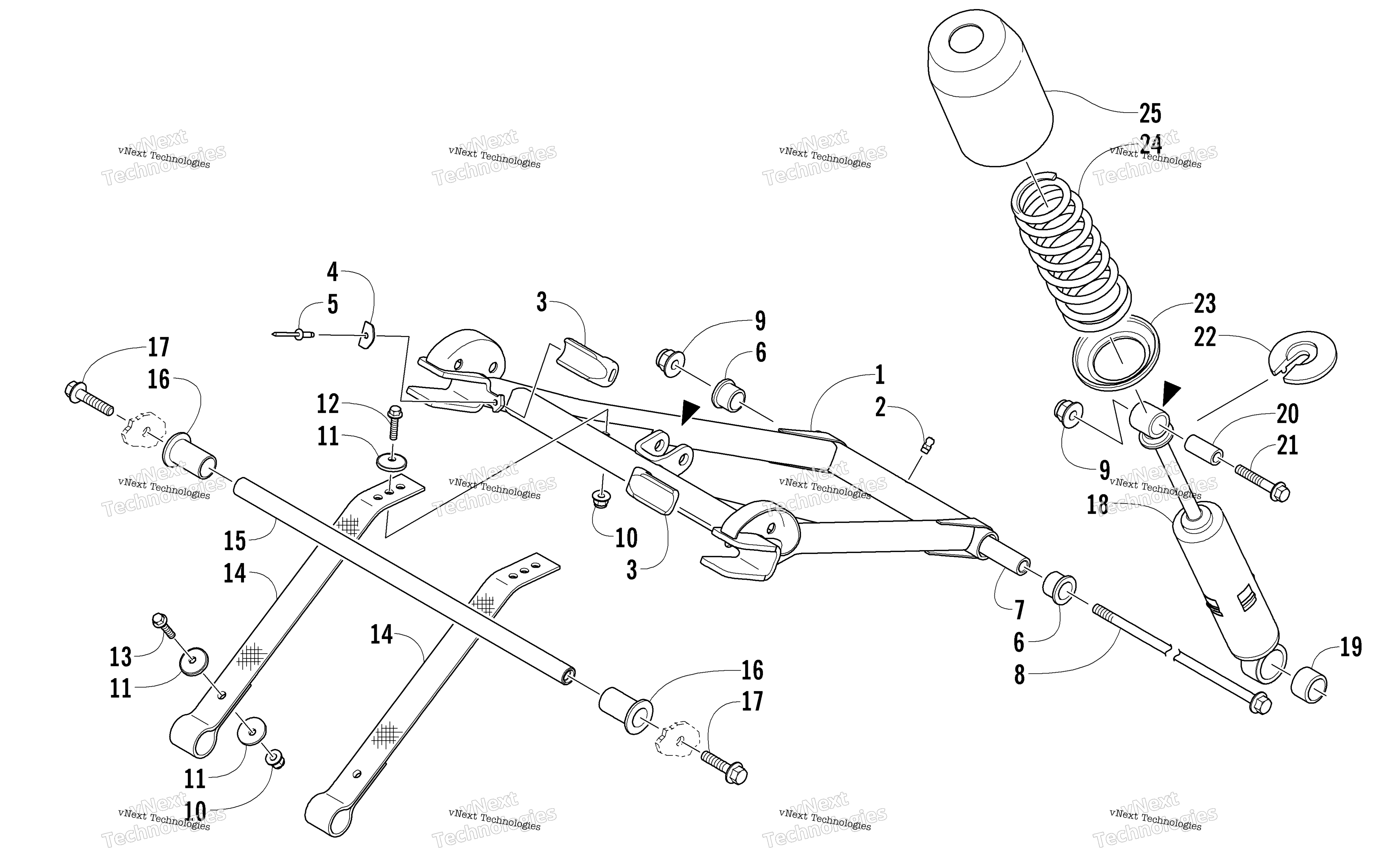 Задняя часть Suspension Front Arm Assembly
